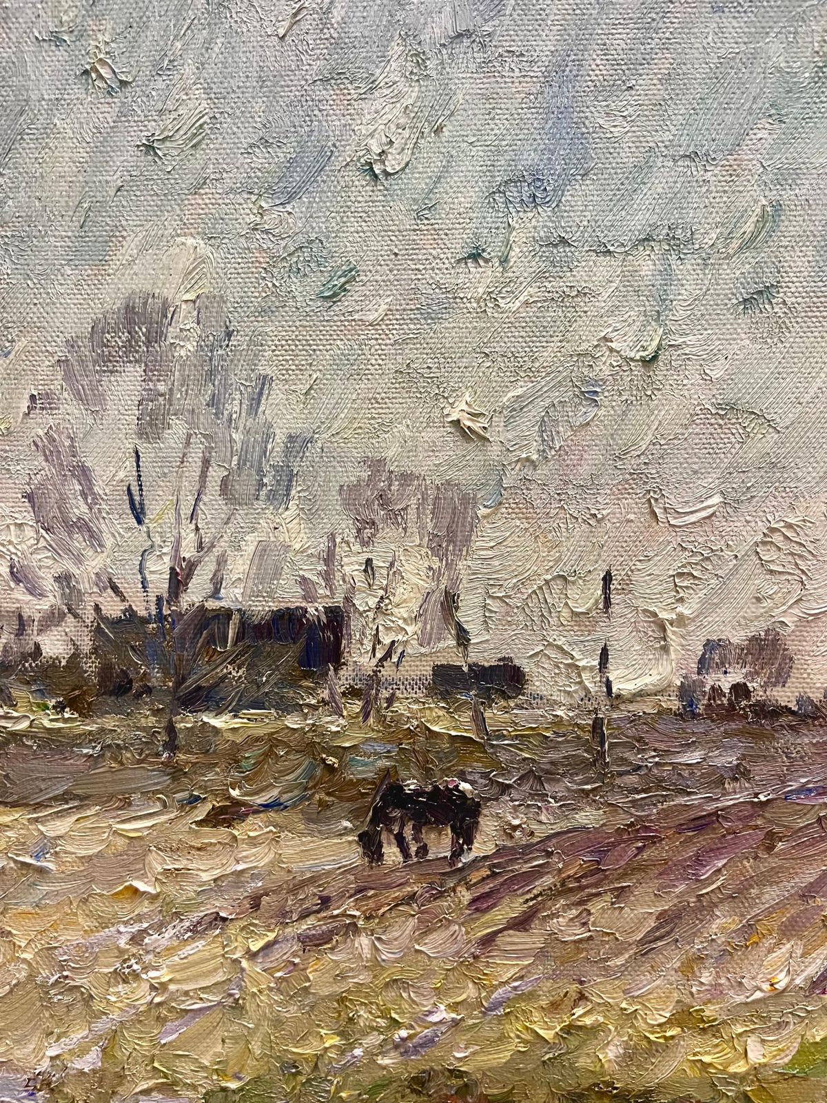Georgij Moroz"Paesaggio Di Campagna" Olio Cm. 92 X 742007 photo furniture