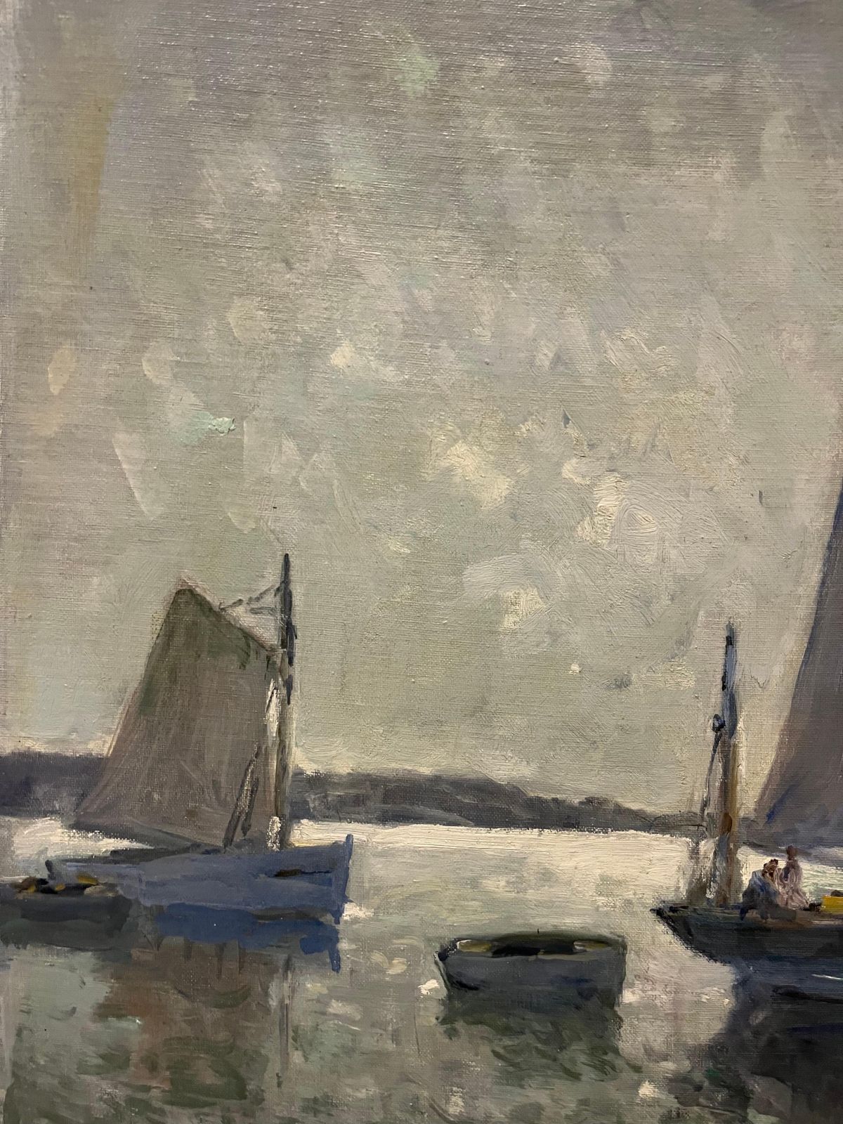 Henry Maurice Cahours"Sailboats, Brittany" , France Oil Cm. 65 X 54  1930 1930 photo Art
