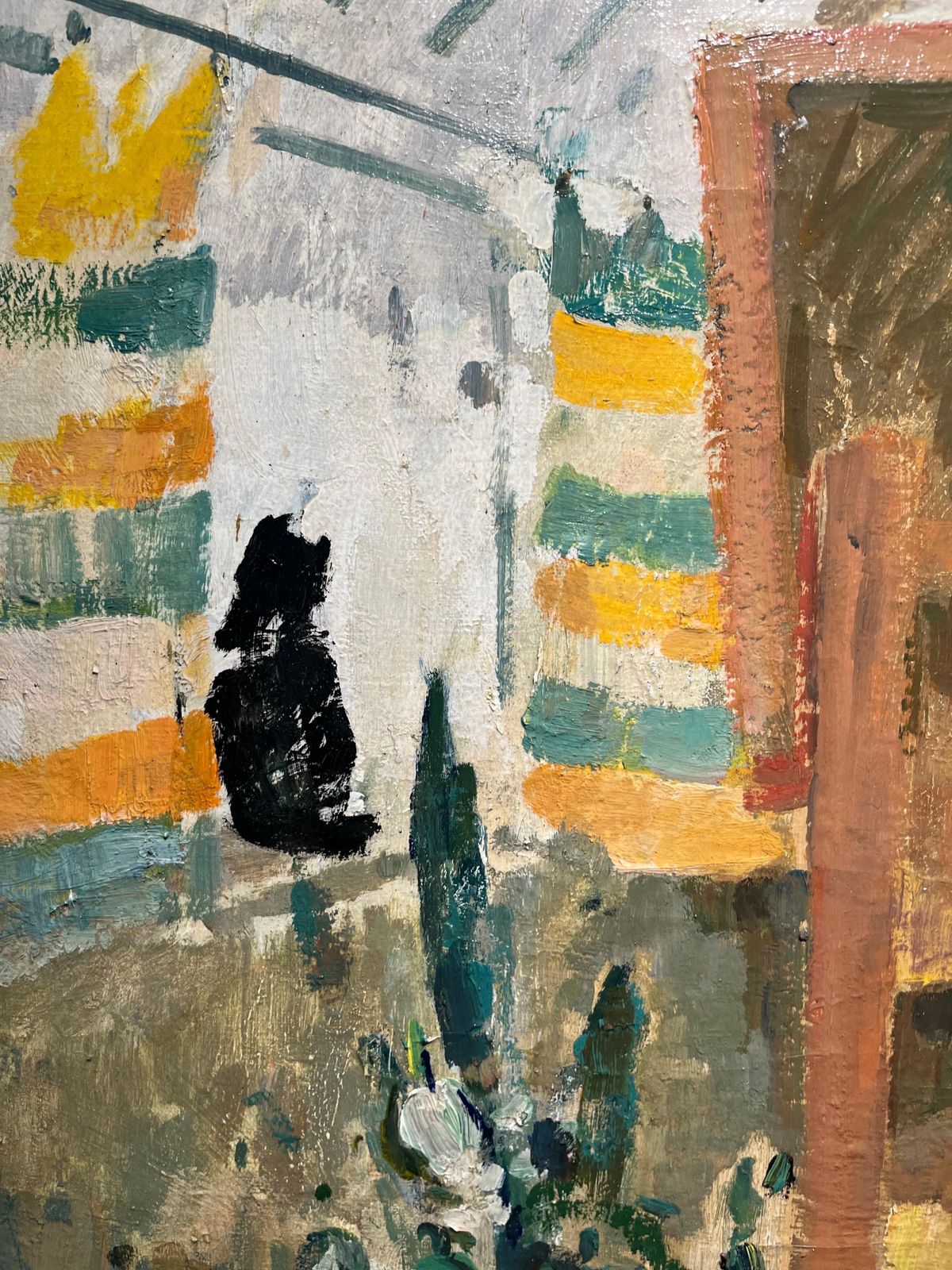 Gleb Savinov"Studio Interior With Black Cat" Oil Cm. 76 X 66 1983 Oil1983 photo for sale