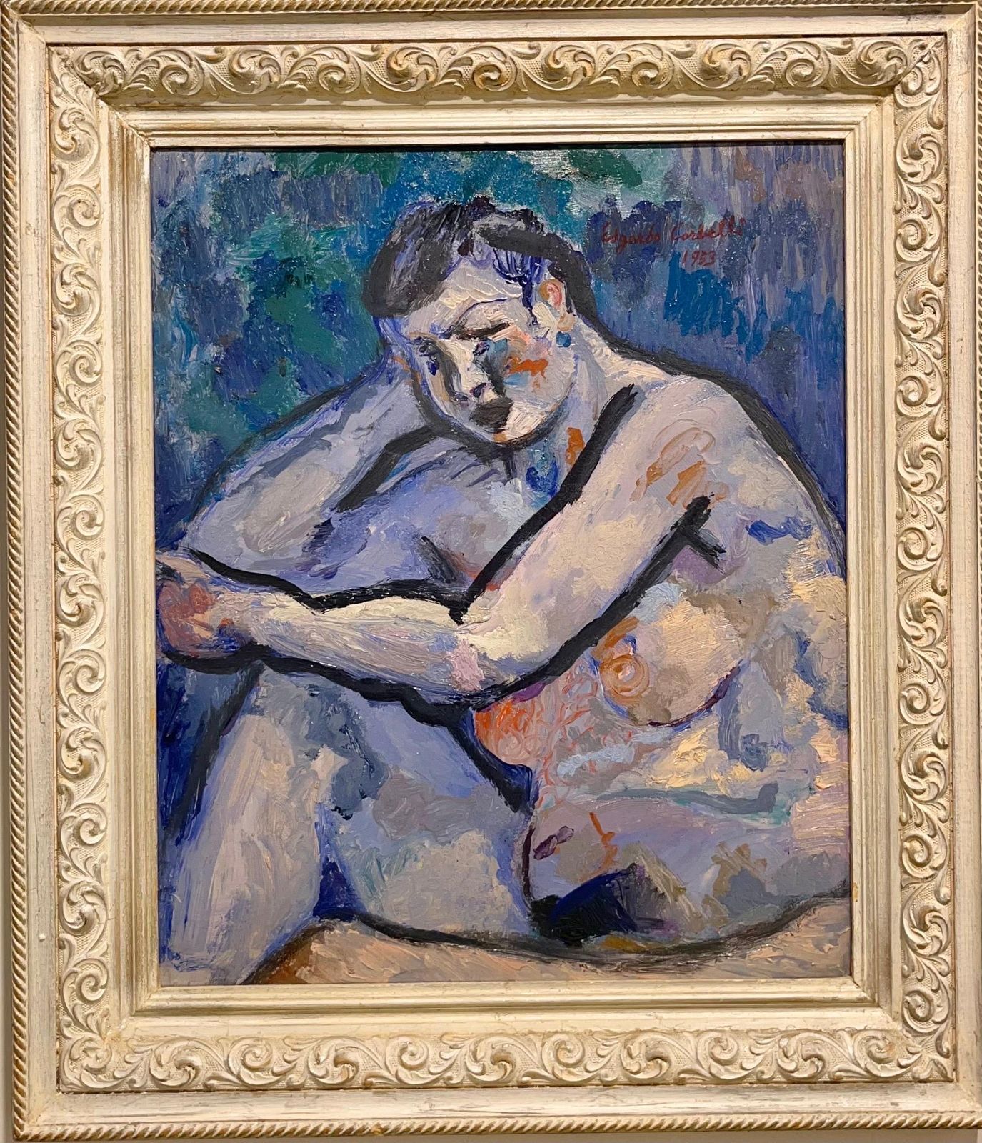 Edgardo Corbelli"Blue Nude" 1953 Oil Cm. 50 X 601953