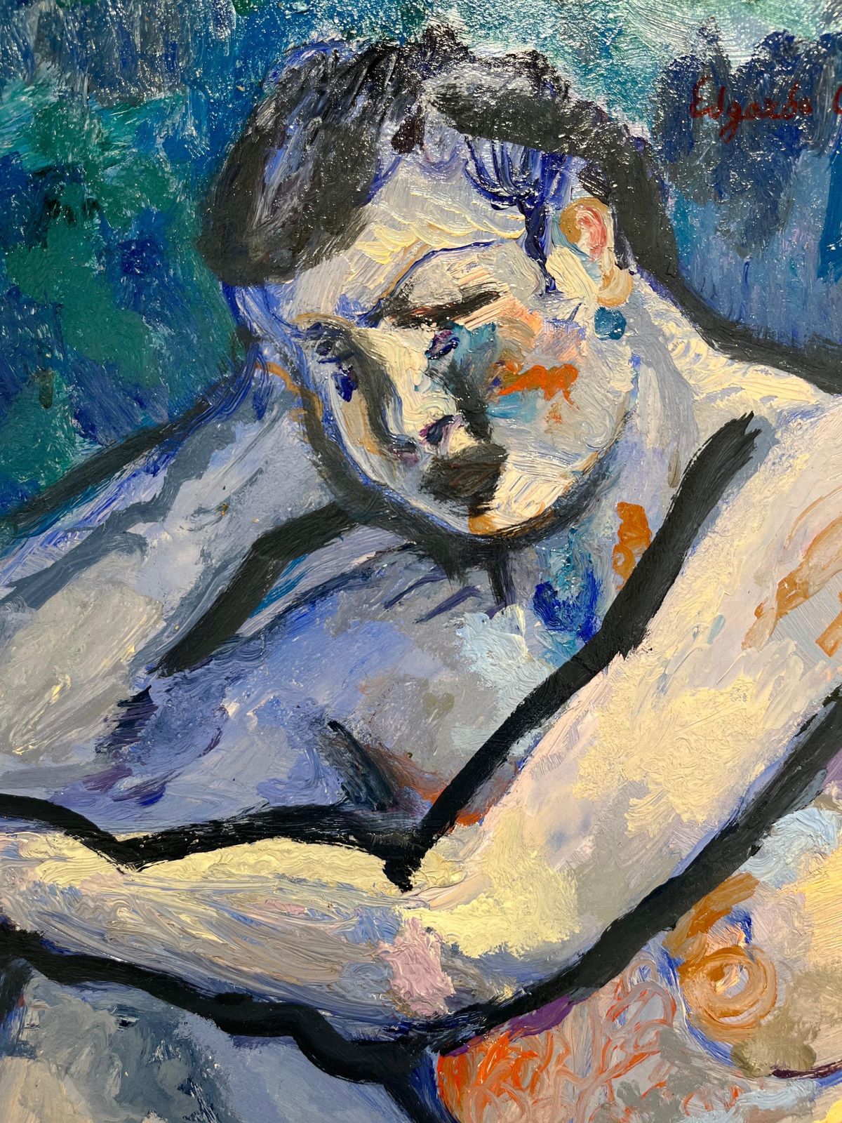 Edgardo Corbelli"Blue Nude" 1953 Oil Cm. 50 X 601953 photo vinterior