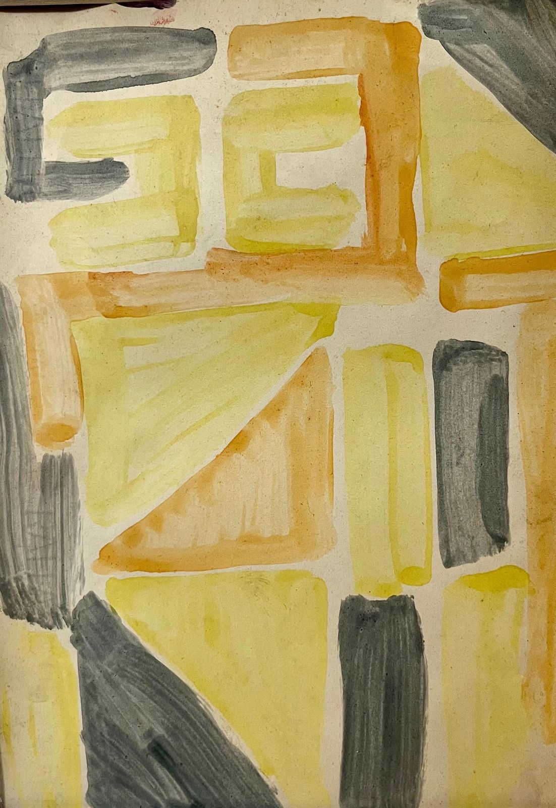 Edgardo Corbelli"Chromatic Research And Movement"Abstract, Yellow , Orange, Cm. 24 X 33 19541954 photo Art