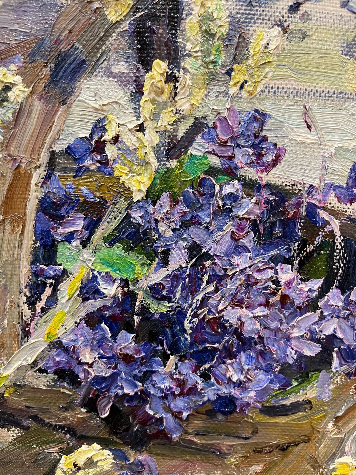 Georgij Moroz“Ramo Di Salice E Violette” Olio Cm 69 X 672002 photo vinterior
