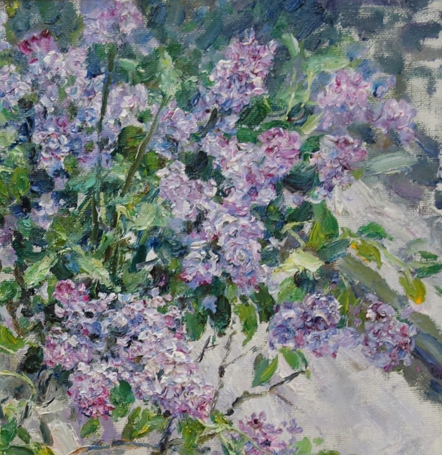 Georgij Moroz"Lilac In The Light" Flowers, Lilac Cm. 71 X 65 Oil1998 photo for sale