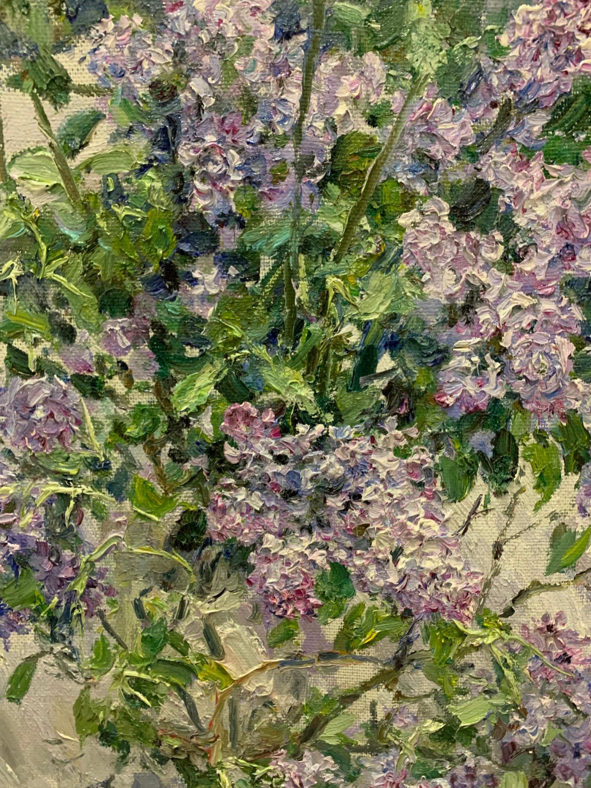 Georgij Moroz"Lilac In The Light" Flowers, Lilac Cm. 71 X 65 Oil1998 photo 6378.0