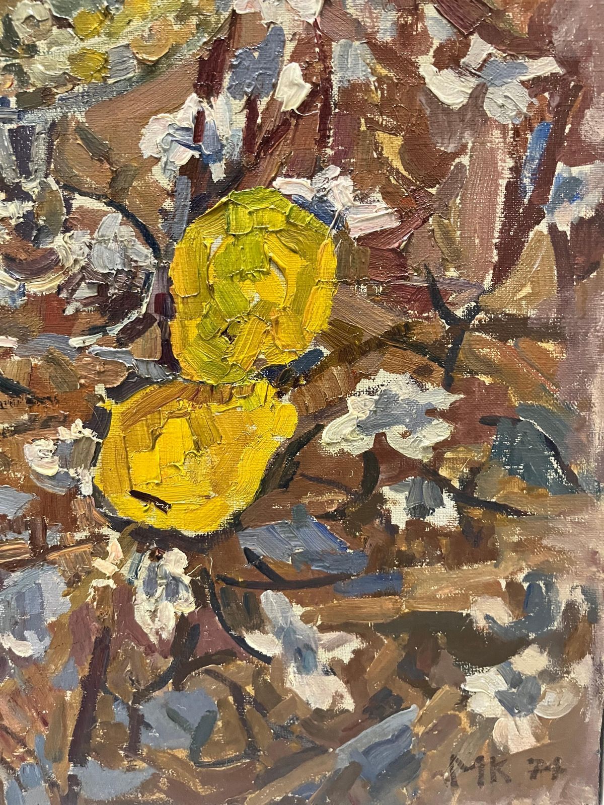 Maya Kopitzeva"Natura Morta Con Frutta"  Uva E Limoni , Olio Cm 80 X 70  19741974 photo vinterior