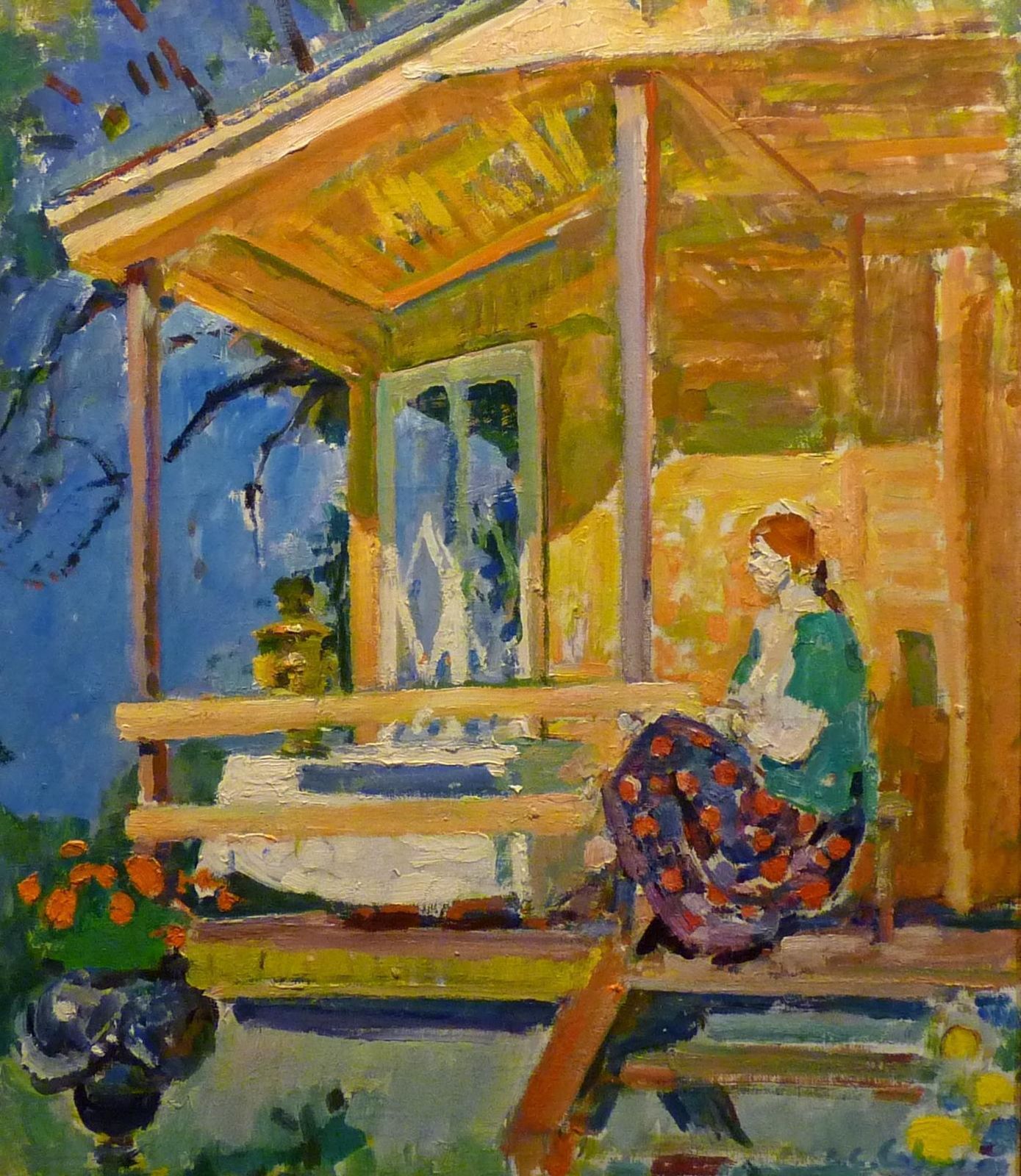Gleb Savinov"Sunny Day In Dacia" Summer , Impressionist,  Cm. 55 X 65 Olio 19901990 photo furniture