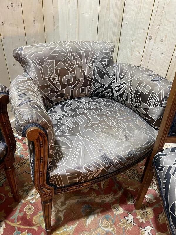 Salon Art Déco Style Louis XVI Canapé   Fauteuils   Chaises photo for sale