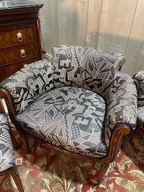 Salon Art Déco Style Louis XVI Canapé   Fauteuils   Chaises photo vinterior