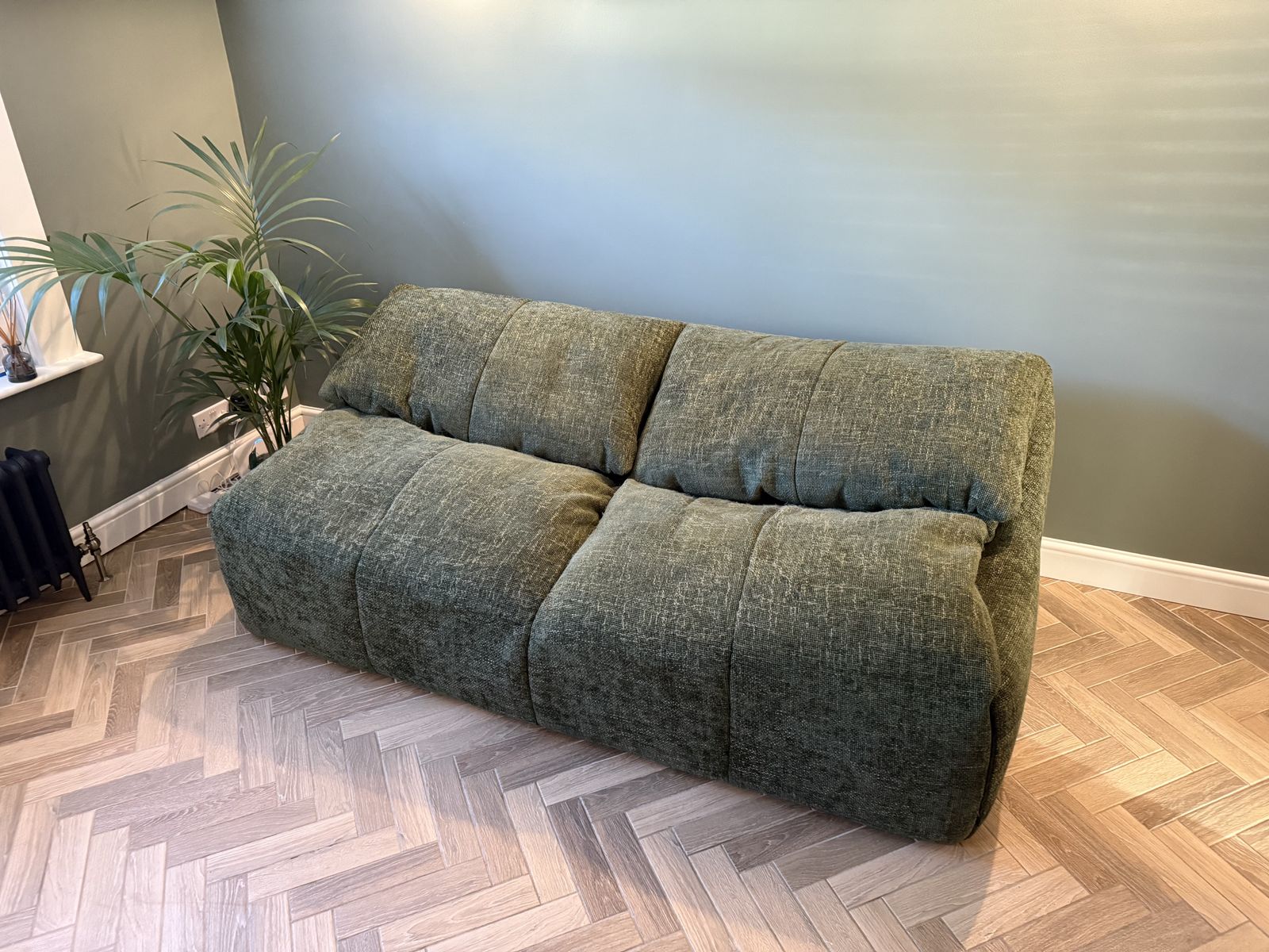 Vintage Green Plumy Two Seater Sofa By Ligne Roset By Annie Hiéronimus photo for sale