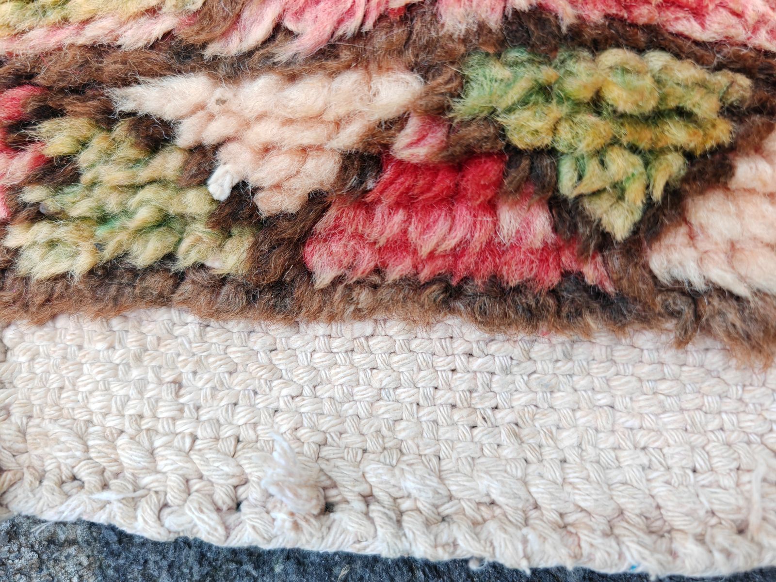 R124 /No Custom Fee  Vintage Handmade Moroccan. Colourful Berbe  Carpet  8.5×5 Ft 260x155cm photo Textiles