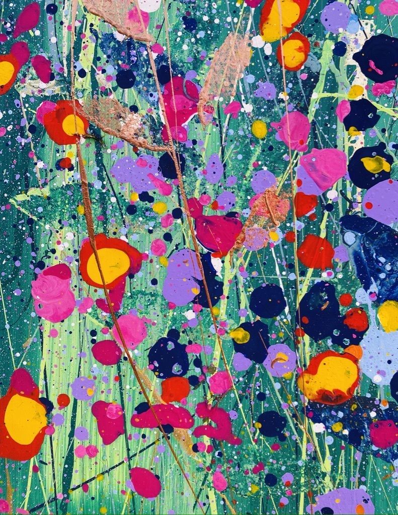 Phoebe..Hand Painted Original Acrylic Art On A Up Cycled Canvas 100cm X 80cm photo vinterior