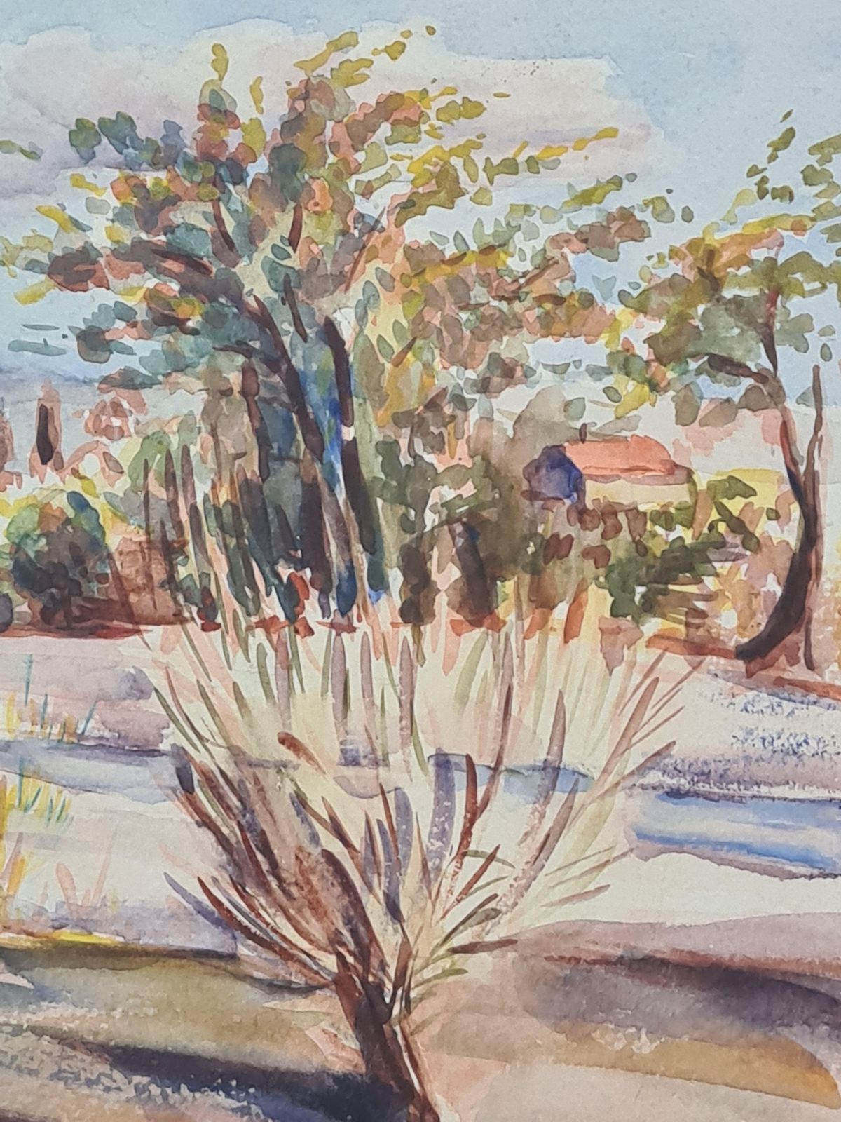 Henri Clamen1930's French Barbizon School Landscape With Pampas Grass1940 photo furniture