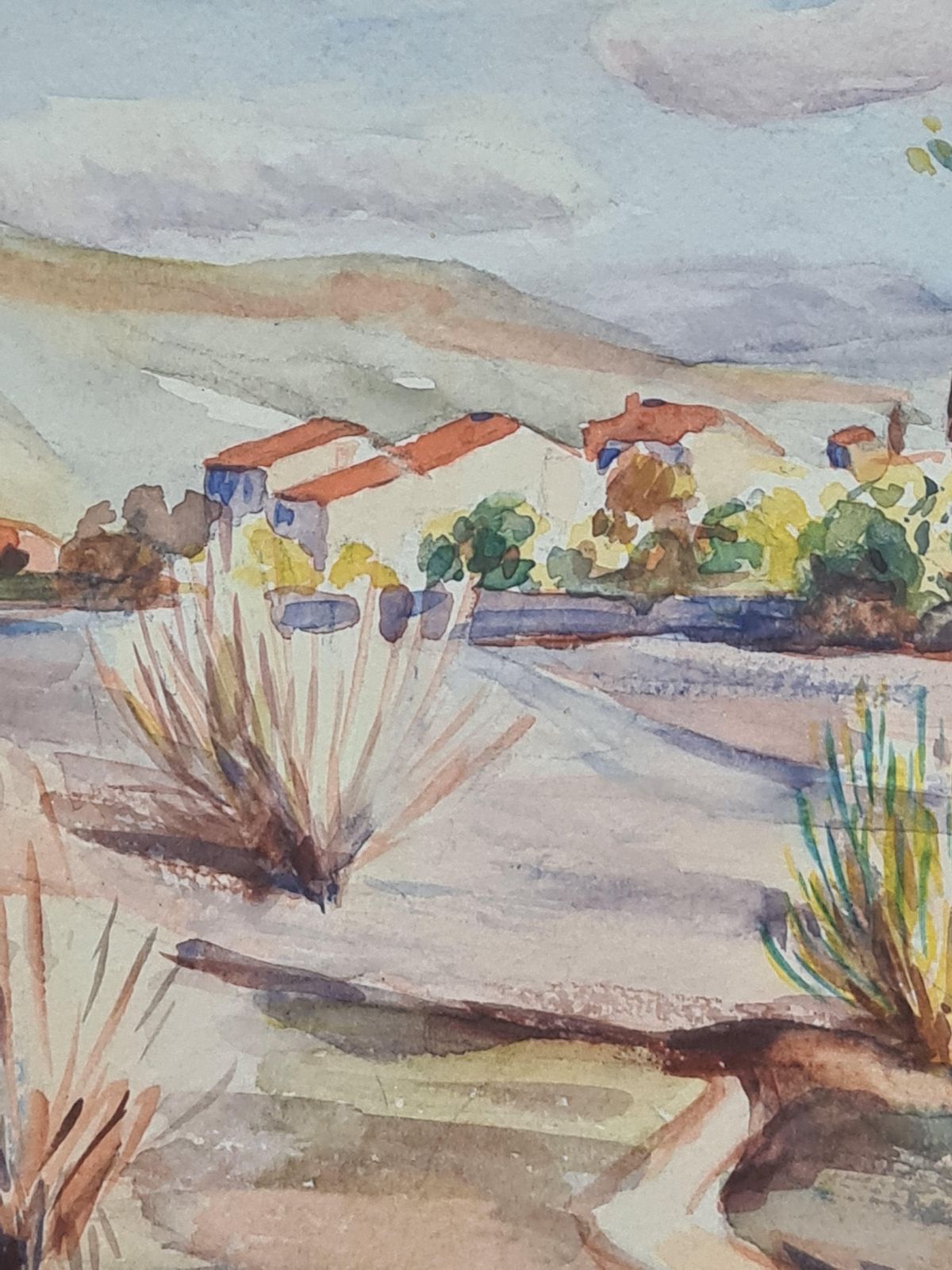 Henri Clamen1930's French Barbizon School Landscape With Pampas Grass1940 photo for sale