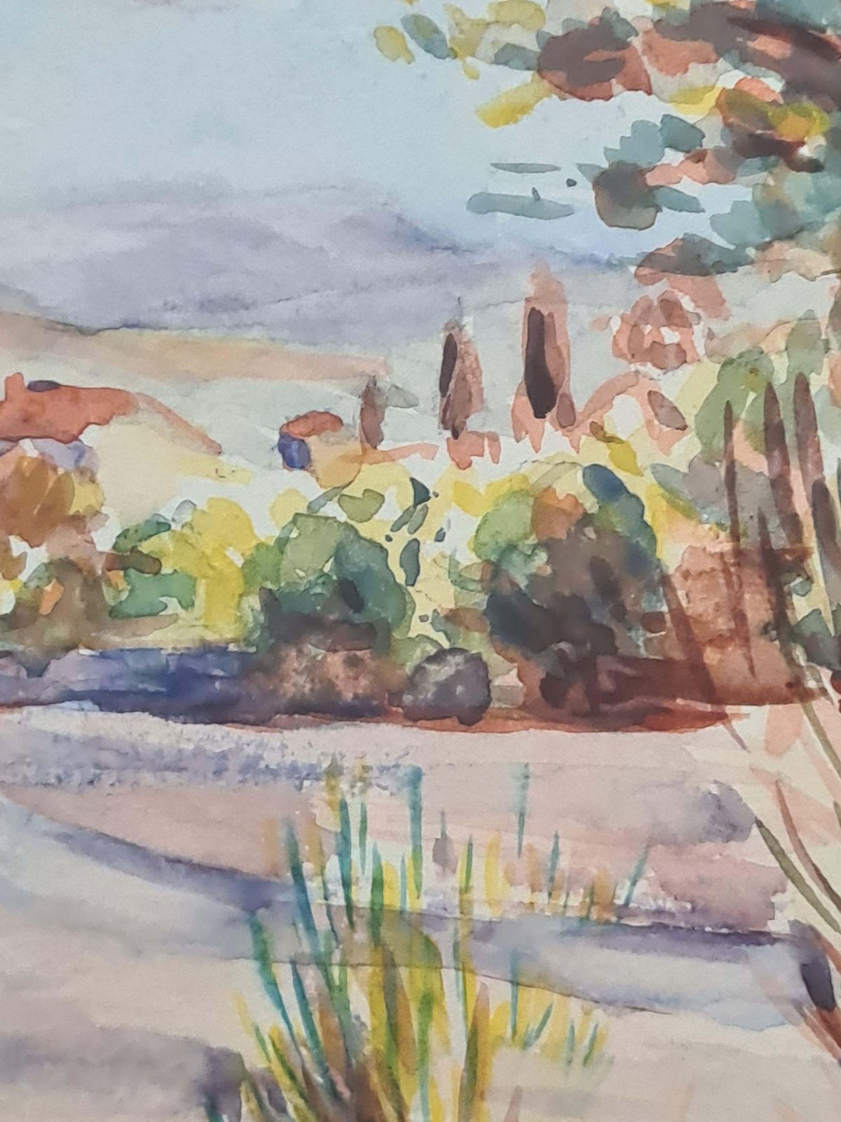 Henri Clamen1930's French Barbizon School Landscape With Pampas Grass1940 photo vinterior