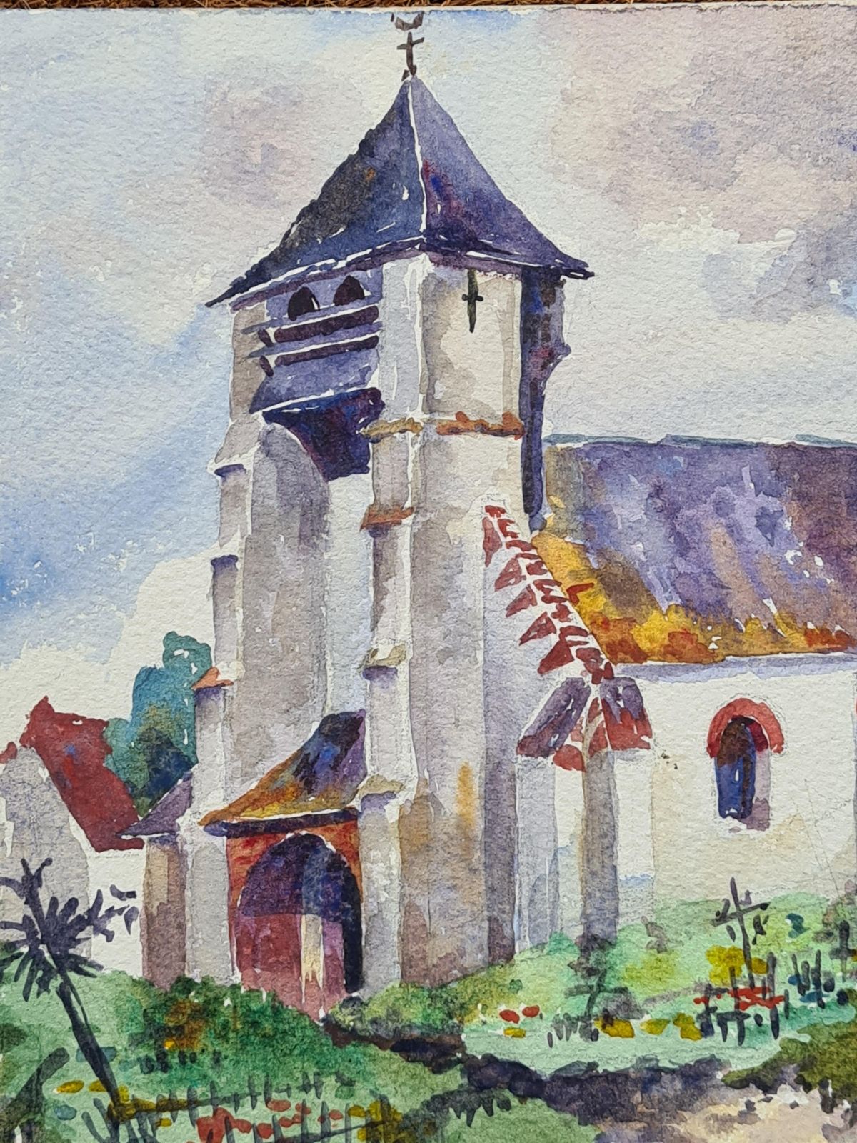 Henri Clamen1930s French Impressionist Watercolour Of A Church photo for sale