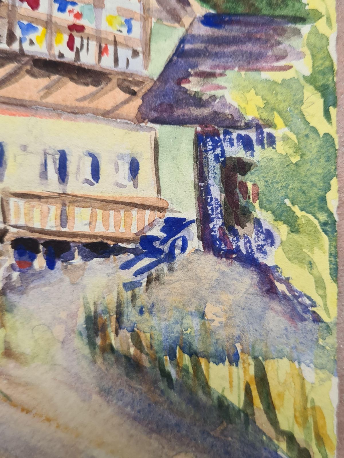 Henri Clamen1930s French Impressionist Watercolour Of A Mountain Chalet In A Landscape photo buy