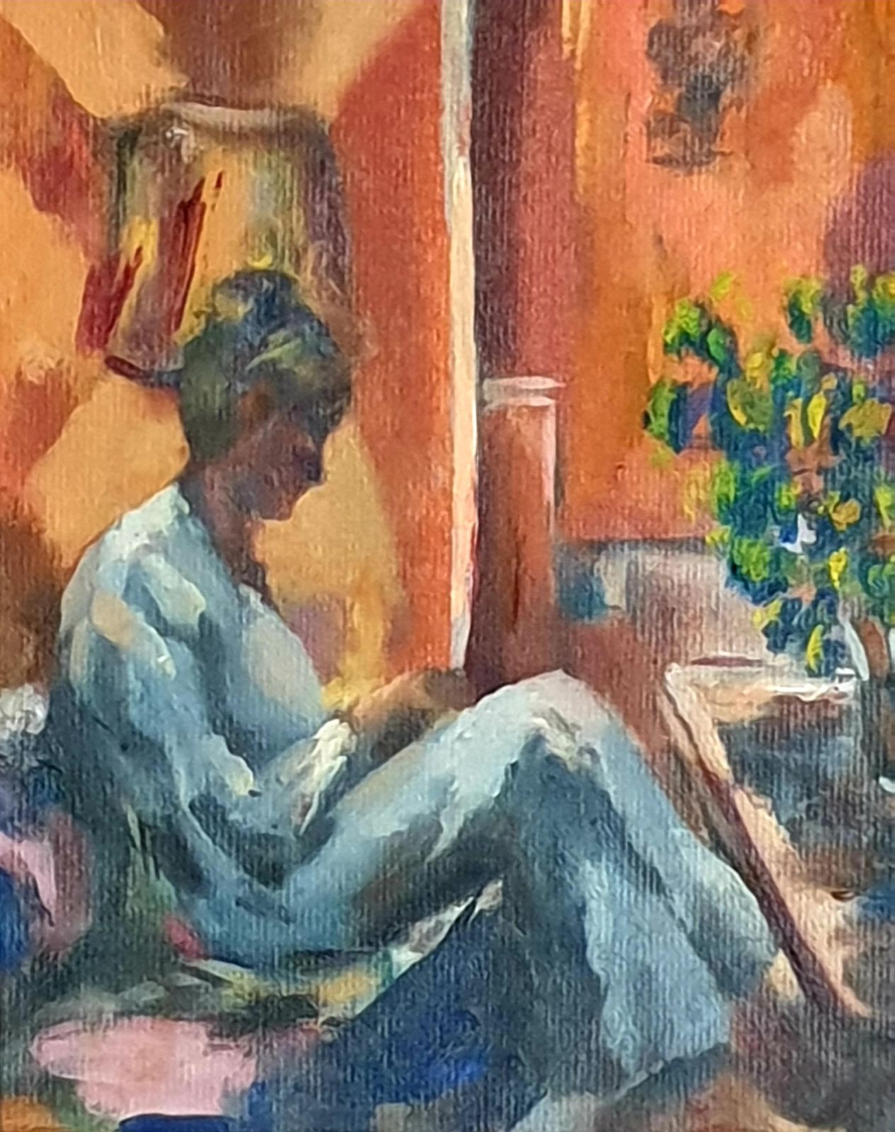 Bill Brown Late Mid Century Interior Scene, A Villa At Cannes, South Of France. Oil, Board1976 photo 425.0