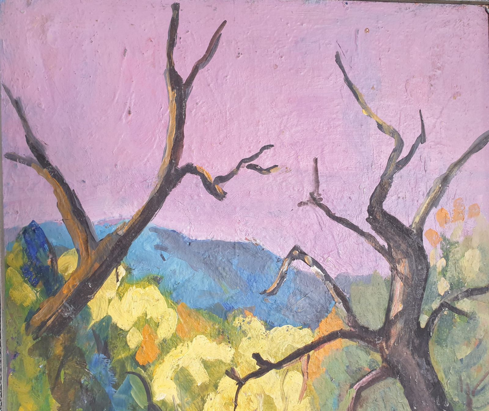 Hyppolite Rogerthe Road, Mid Century Provençal, Fauvist Landscape. Oil On Board.1960s photo Art
