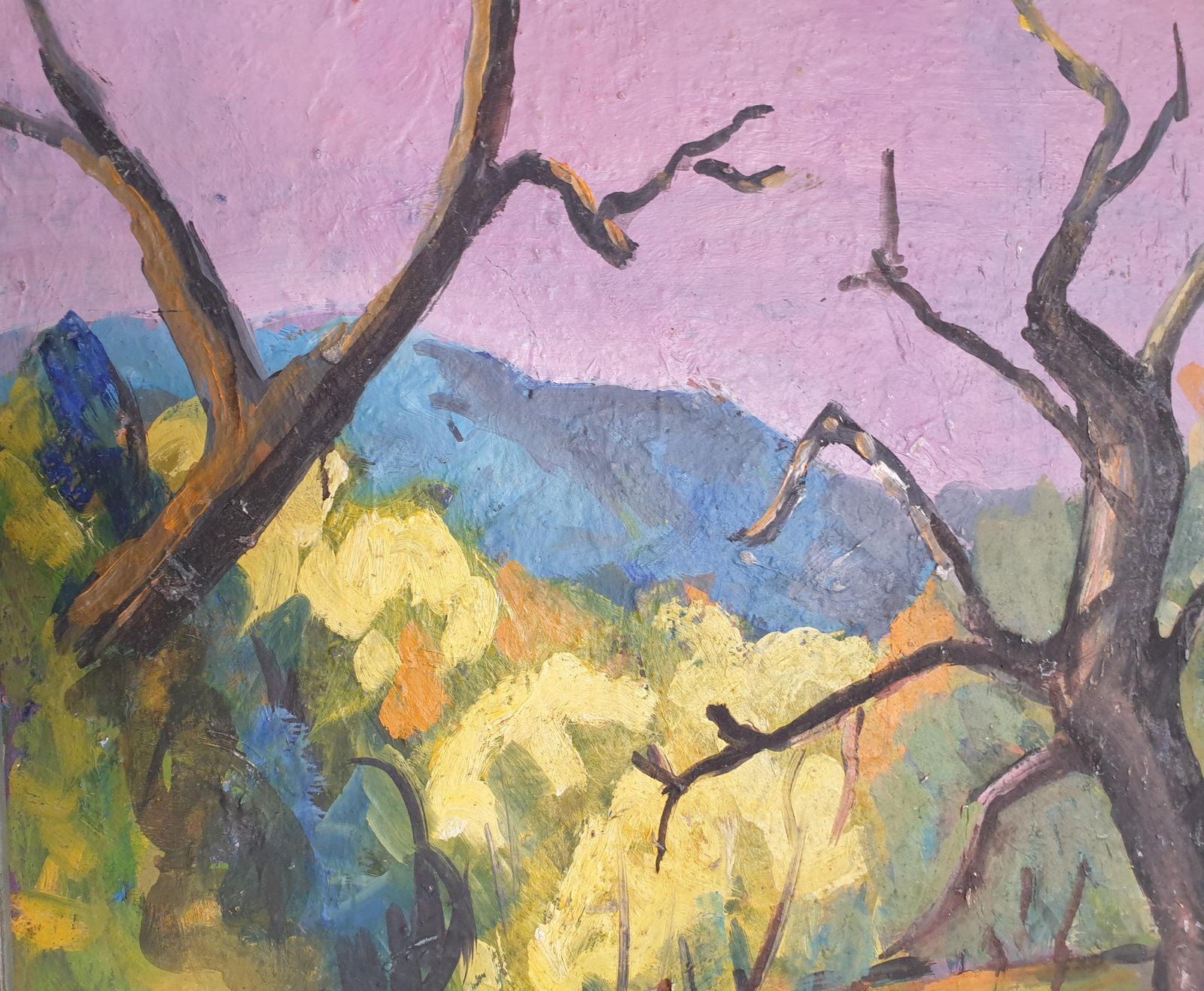 Hyppolite Rogerthe Road, Mid Century Provençal, Fauvist Landscape. Oil On Board.1960s photo 468.0