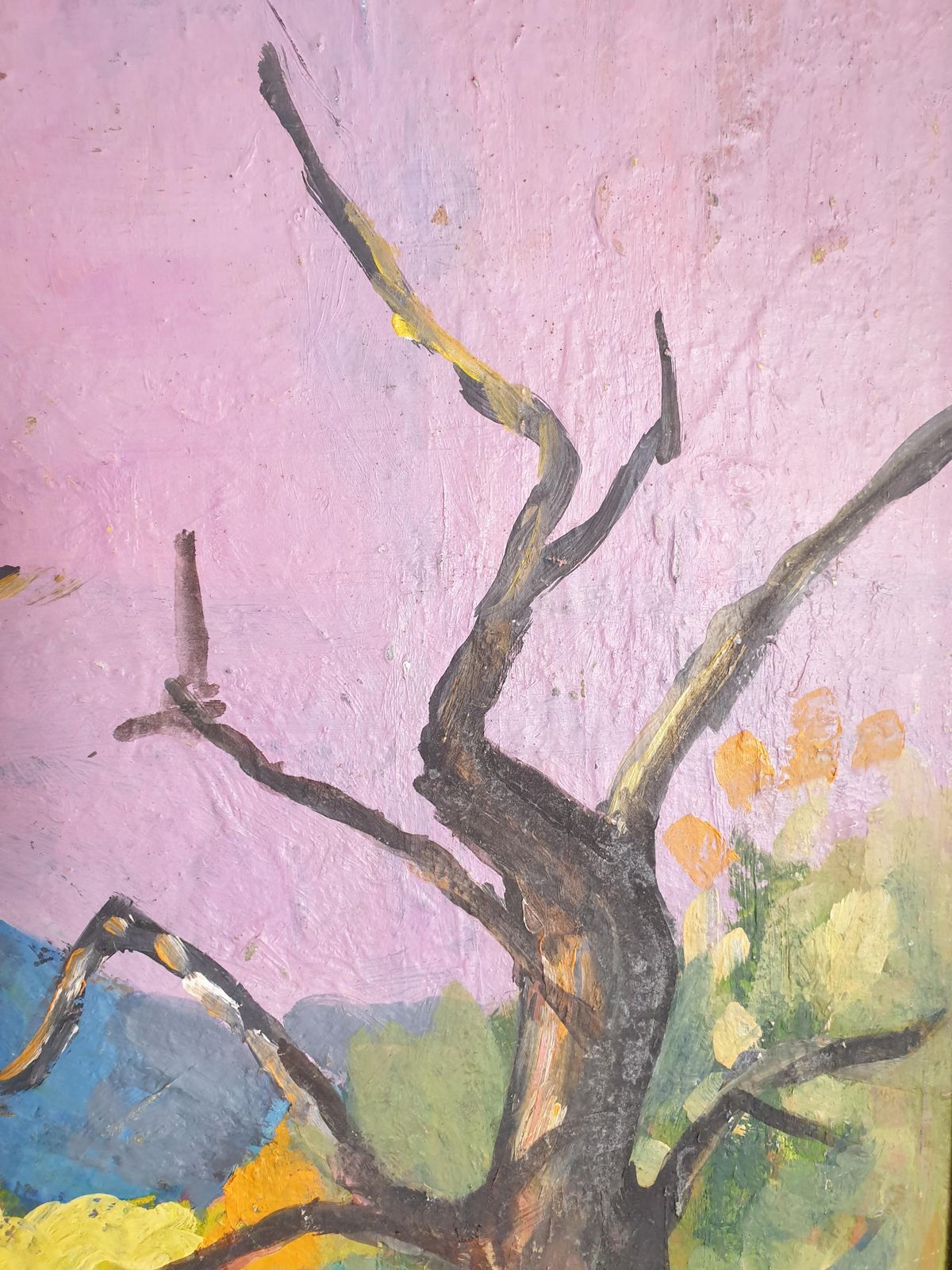 Art Hyppolite Rogerthe Road, Mid Century Provençal, Fauvist Landscape. Oil On Board.1960s photo
