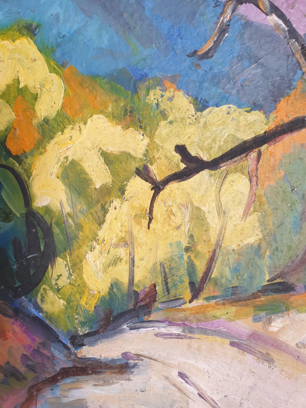 468.0 Hyppolite Rogerthe Road, Mid Century Provençal, Fauvist Landscape. Oil On Board.1960s photo