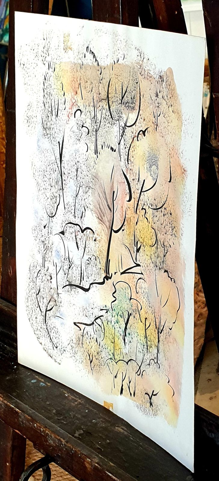 André Pierardfauvist Watercolour And Gouache On Paper, 'Through The Forest Glade'.1970s photo vintage