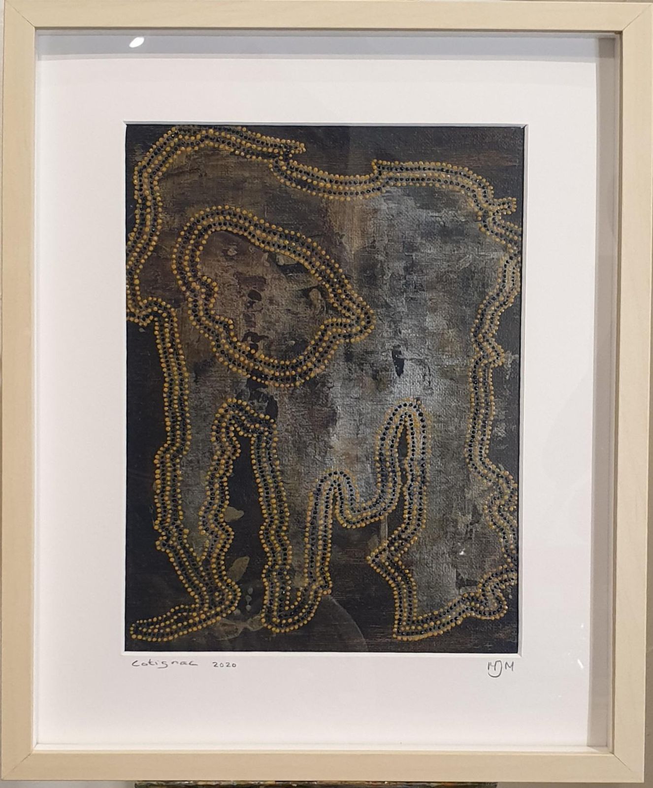 Menno Moddermancontemporary Aboriginal Inspired Abstract. Acrylic On Linen On Card.2020 photo furniture