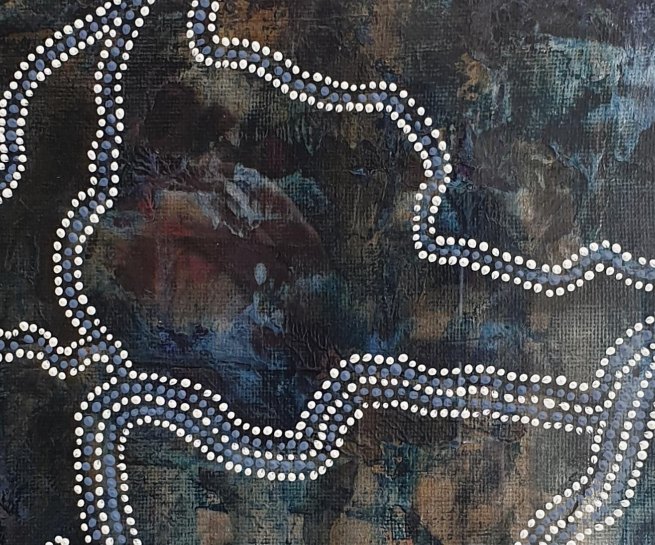 Menno Moddermancontemporary Aboriginal Inspired Abstract. Acrylic On Linen On Card.2020 photo Art