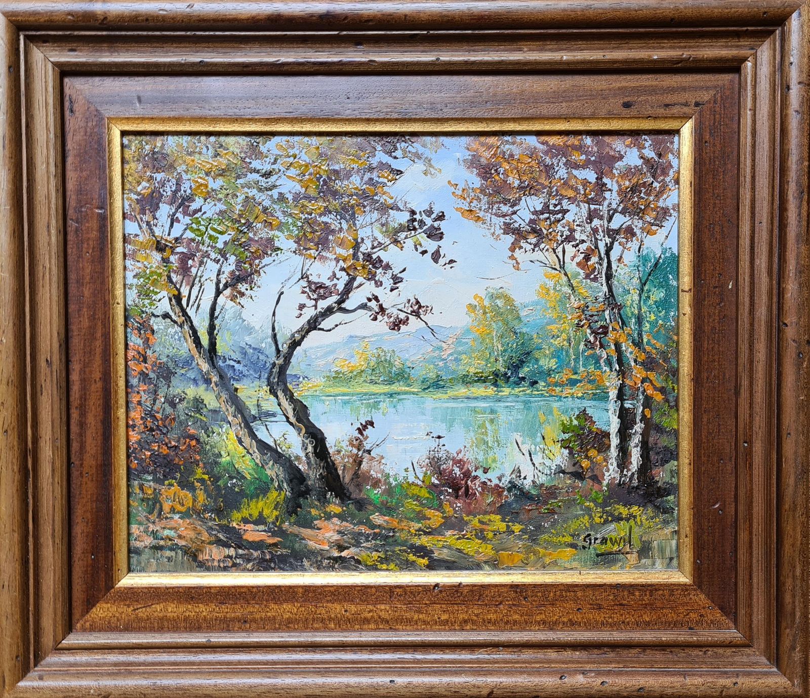 Maurice Schwab Aka 'Grawil''Summer At The Lake'. French Oil On Canvas Landscape. photo for sale