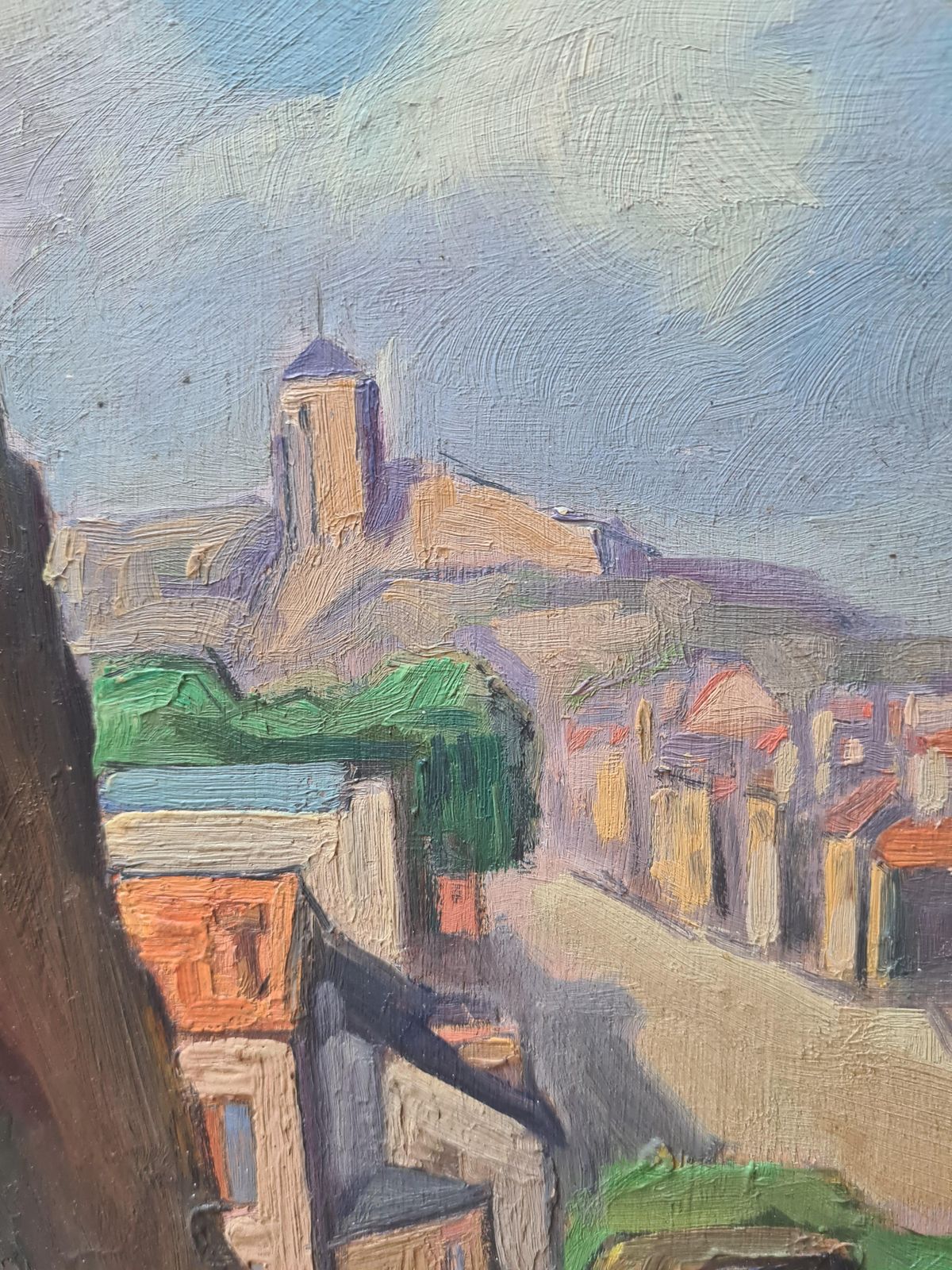 Jacques Buecherfrench Impressionist Oil On Panel Landscape, Lourdes1939 photo furniture