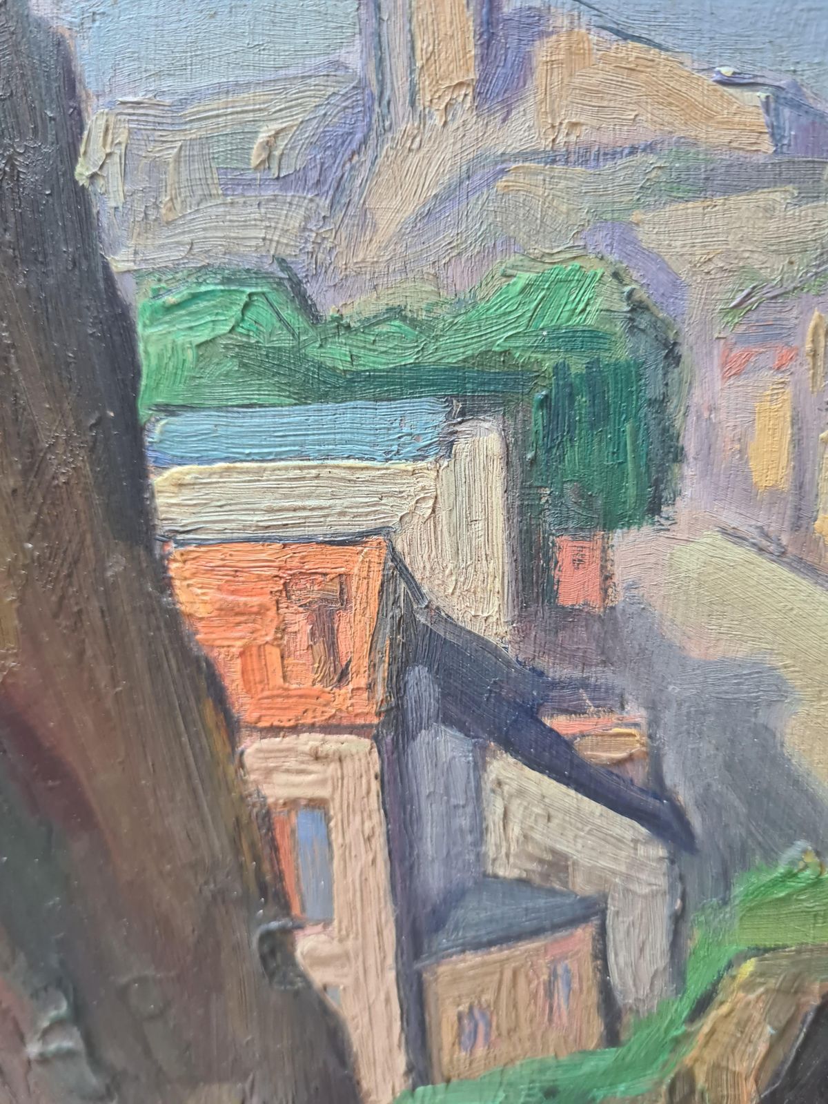 Jacques Buecherfrench Impressionist Oil On Panel Landscape, Lourdes1939 photo buy