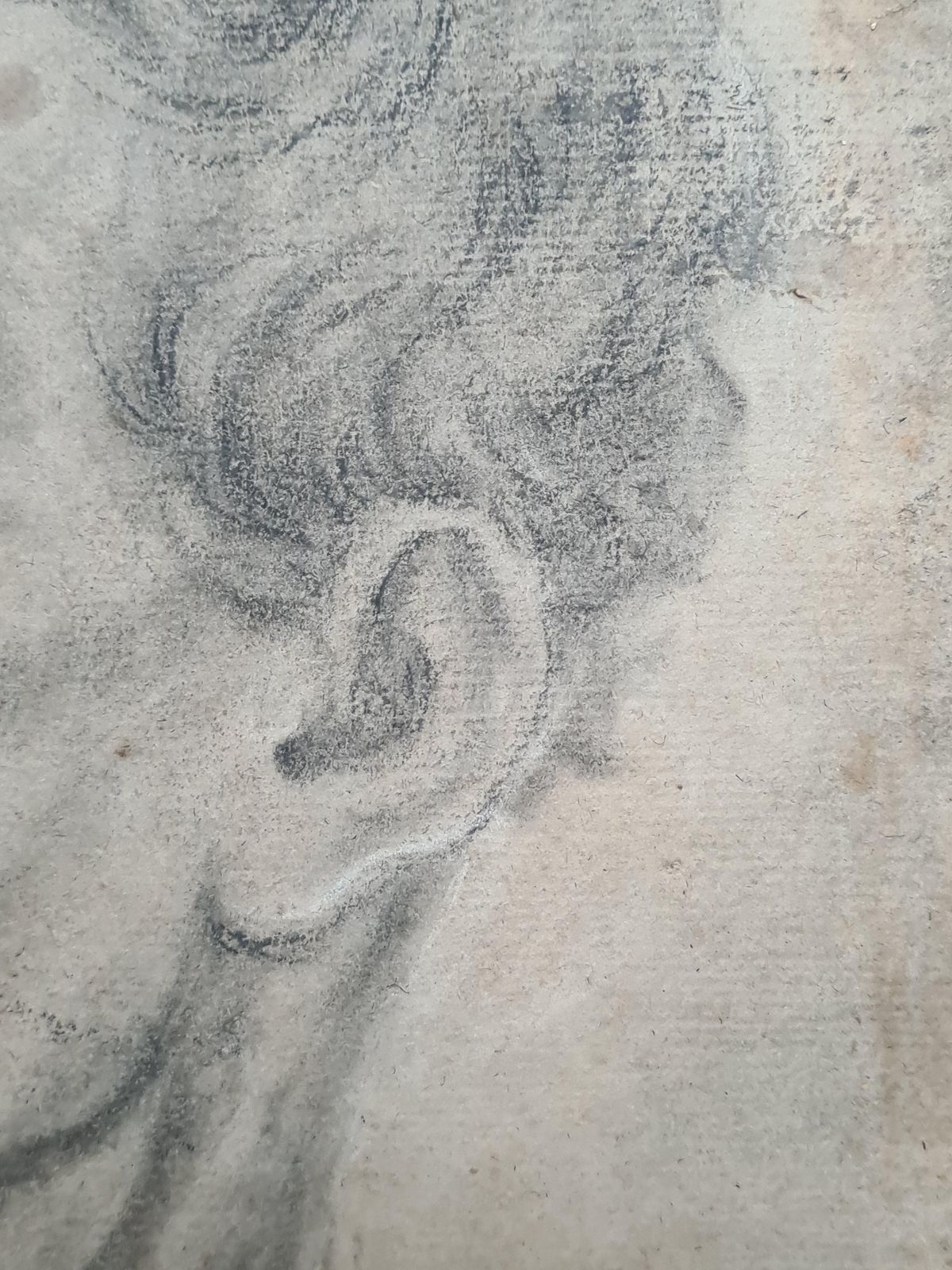 19th Century Academic Crayon On Paper Study By Follower Of Jacques Louis David photo vinterior