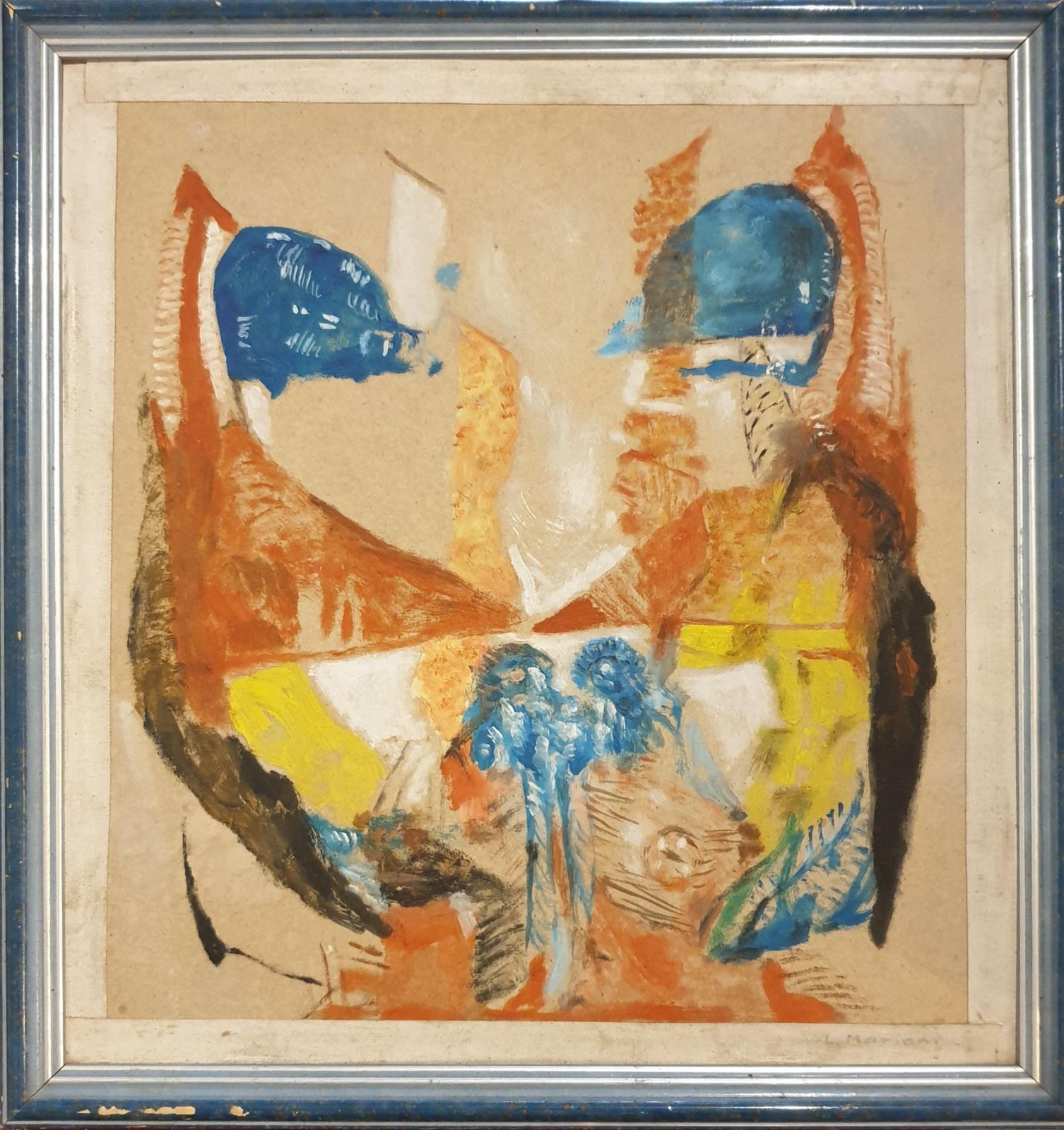 L Marianila Serenissima, Mid Century Acrylic On Board, Venetian Gondolas.1970s