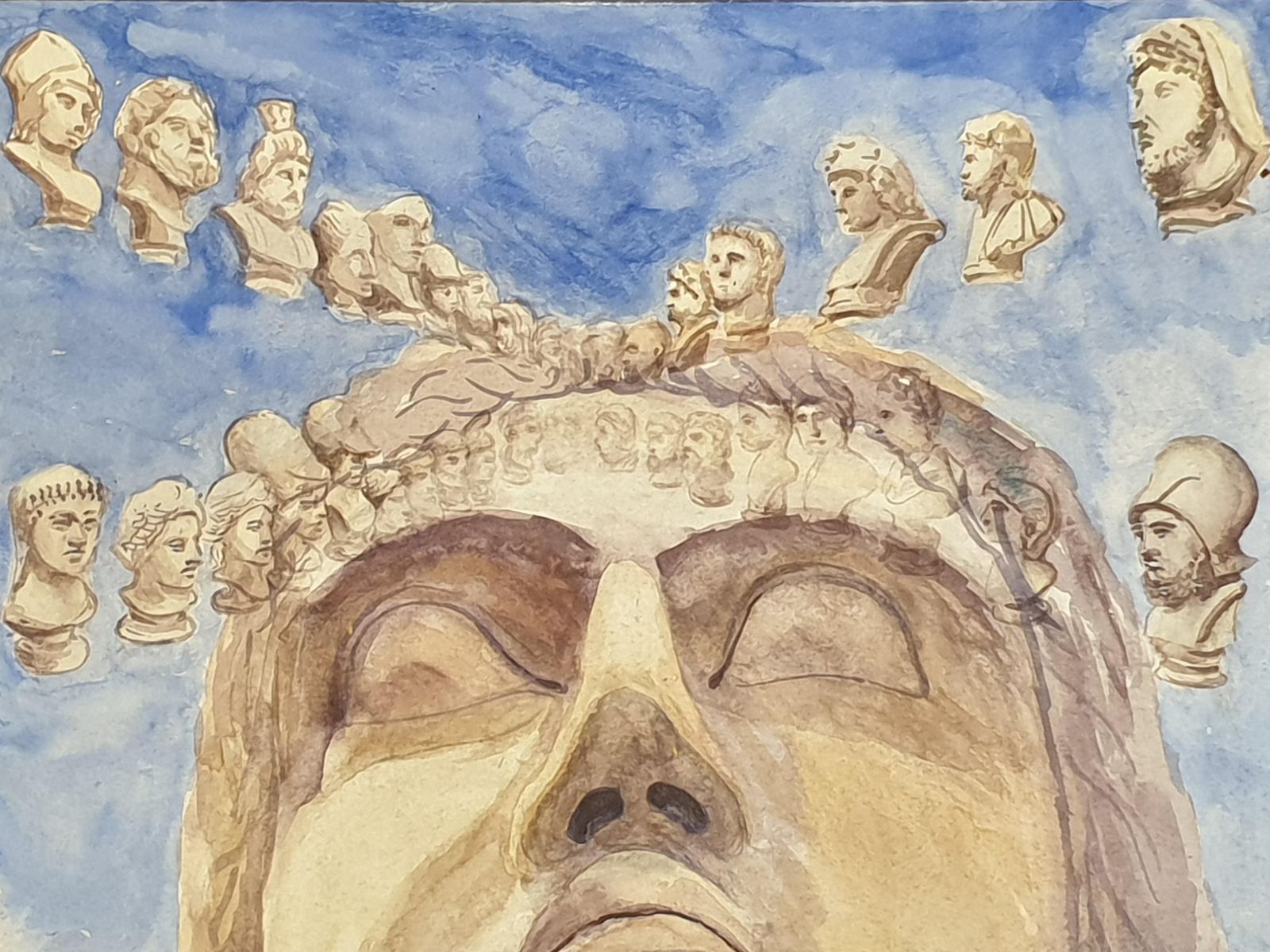Derek Carruthers Surrealist Gouache Watercolour On Paper. 1985 photo vinterior