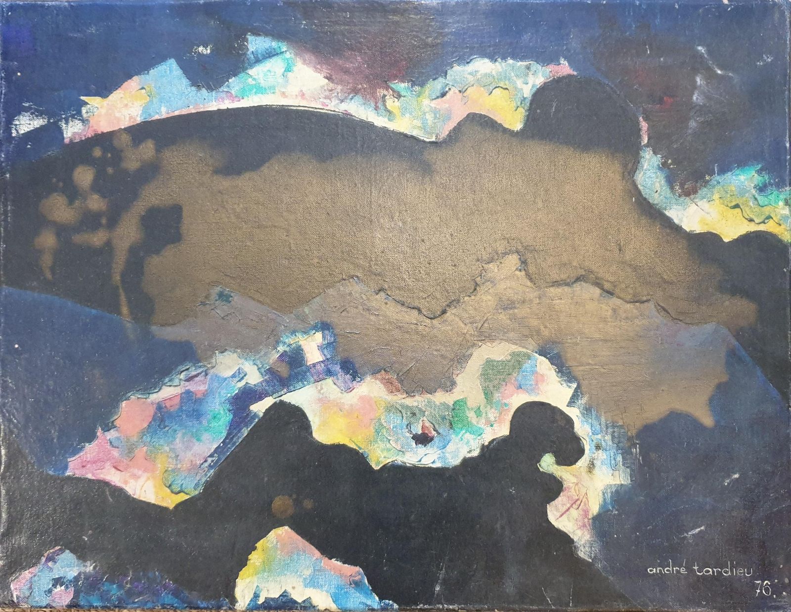 André Tardieumid Century Abstract Expressionist Oil On Canvas.1976
