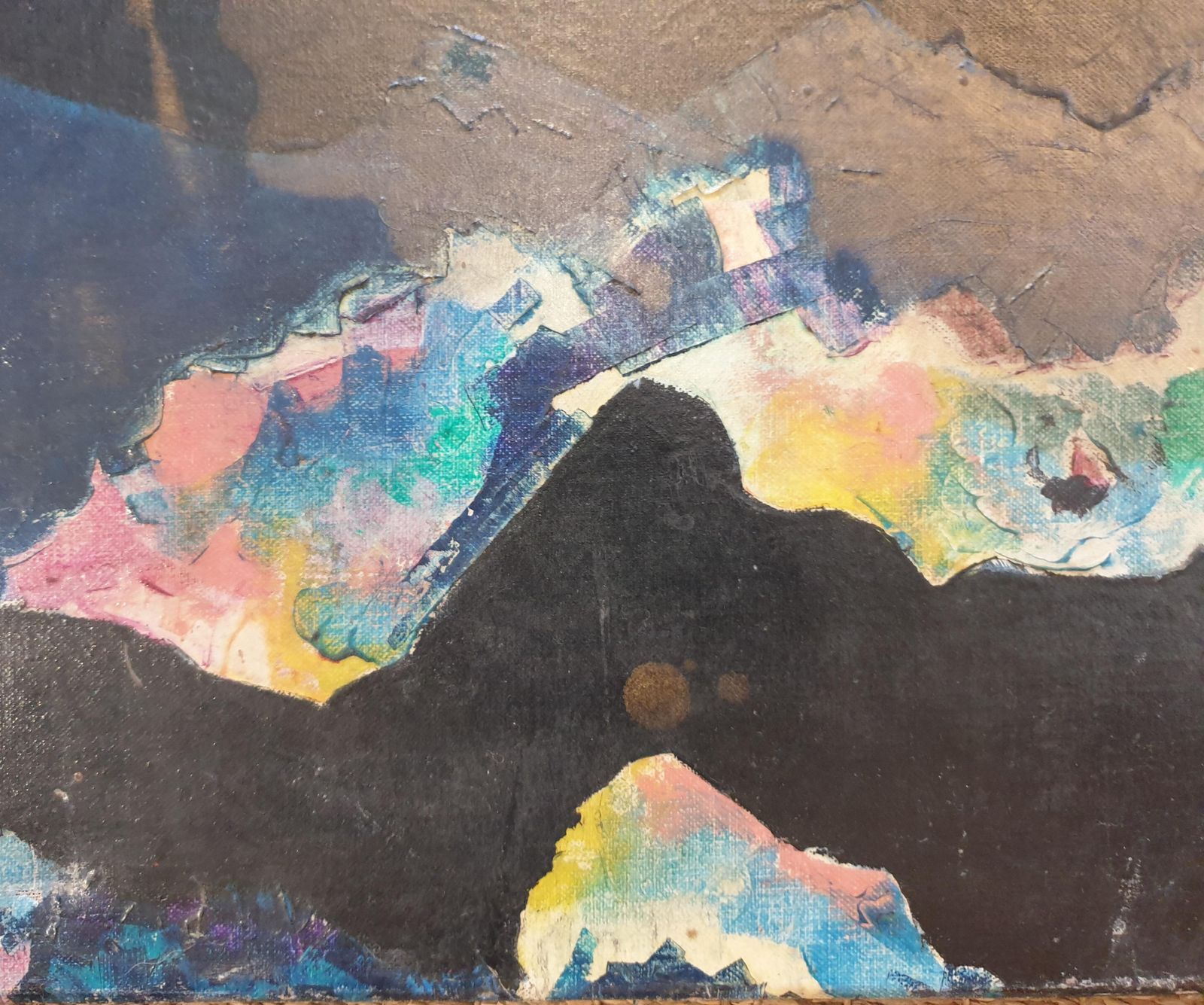 André Tardieumid Century Abstract Expressionist Oil On Canvas.1976 photo vintage