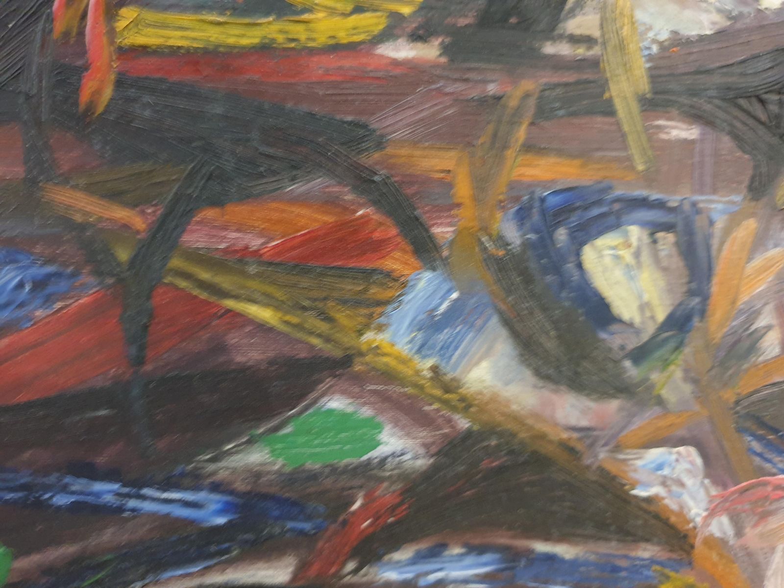 Ahlan Achoy"Les Brindilles". Mid Century French Expressionist Oil On Board.1960s photo buy