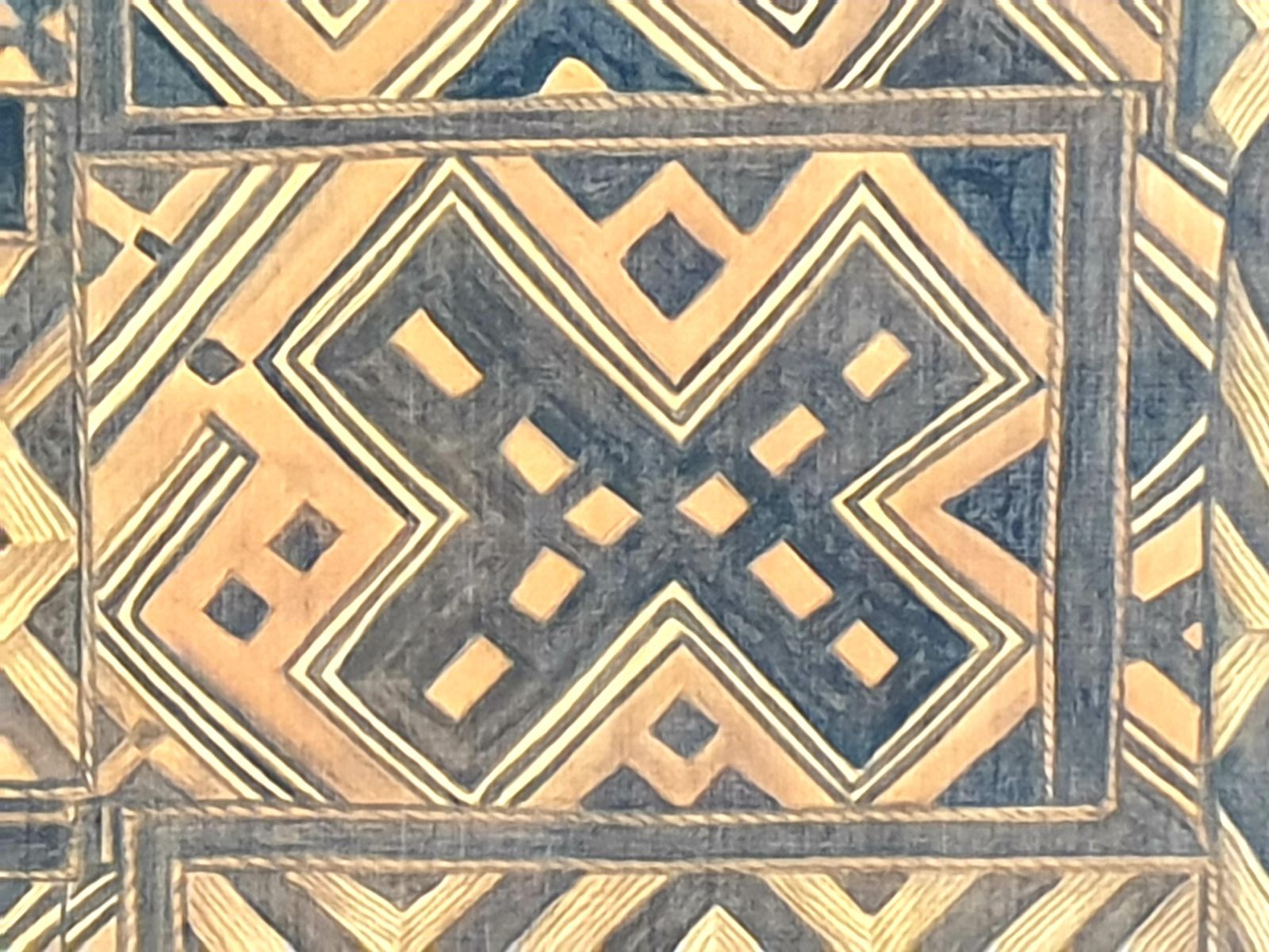 La Roche Laffitte Painting Of An Antique Caucasian 'Kuba' Tribal Item, Watercolour On Silk photo Art