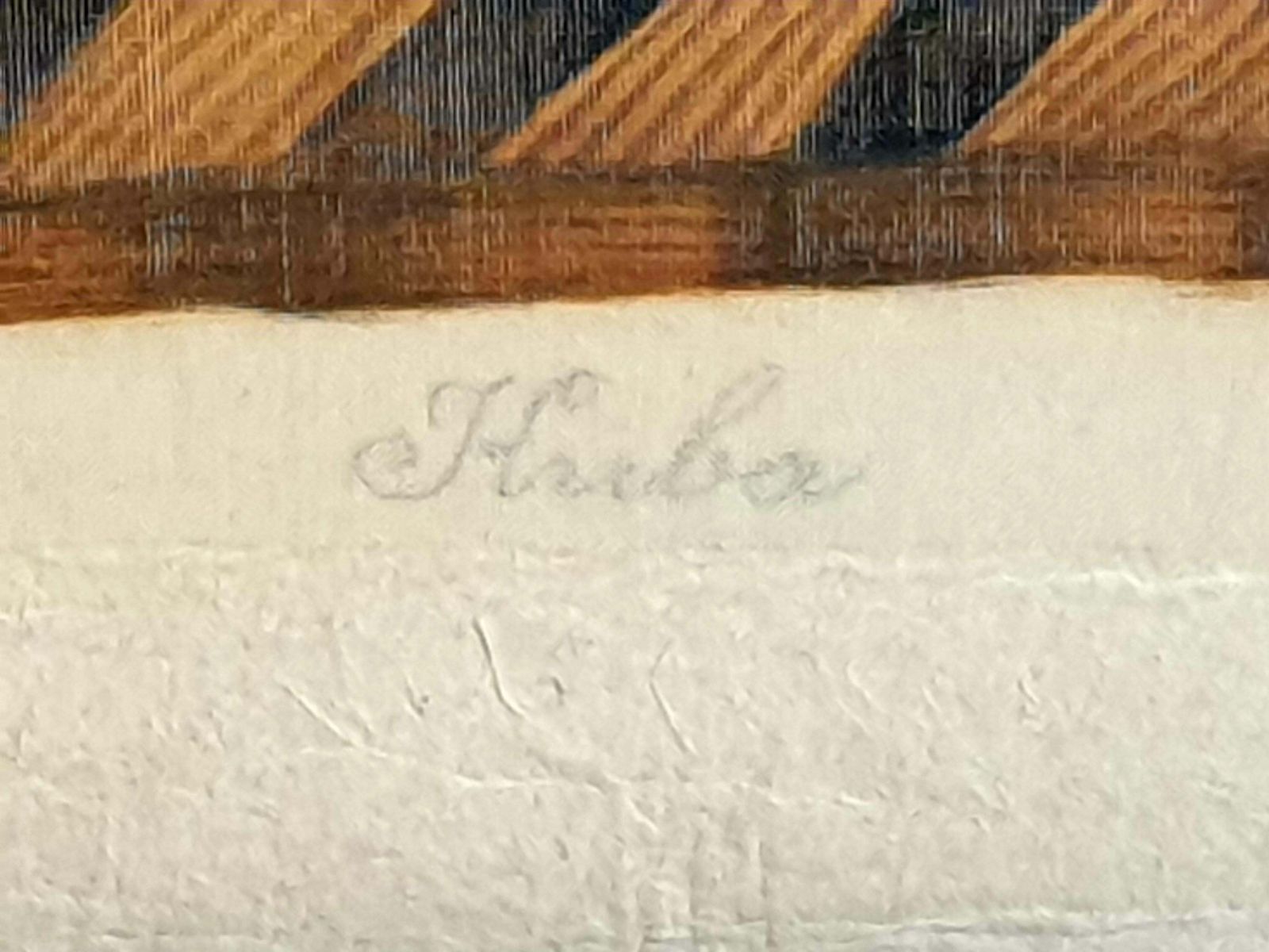 Art La Roche Laffitte Painting Of An Antique Caucasian 'Kuba' Tribal Item, Watercolour On Silk photo