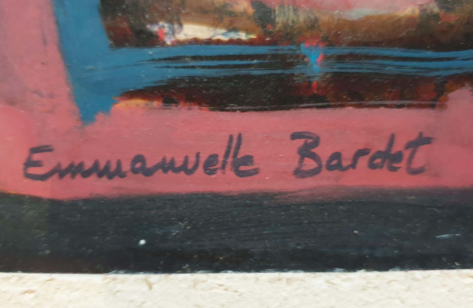 Emmanuelle Bardet"Redoutable" (Formidable) Colourful French Abstract Expressionist Oil On Board.1995 photo vinterior