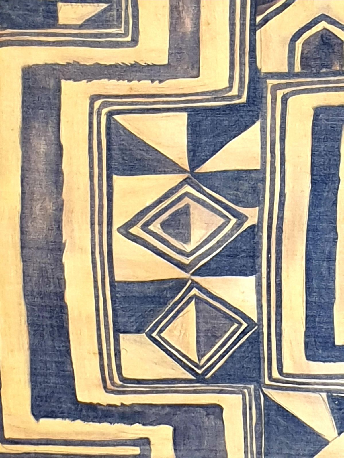 La Roche Laffitte, Painting Of An Antique Caucasian 'Kuba' Tribal Item, Watercolour On Silk photo buy