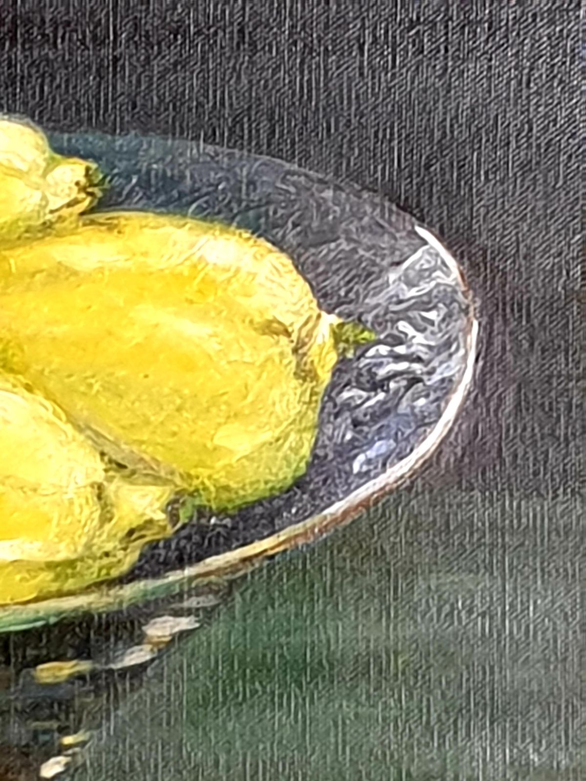 Bernadette Van Baarsencontemporary Realist Still Life Oil Of Lemons. 'Citrons De Barbara'. 2021 photo vintage