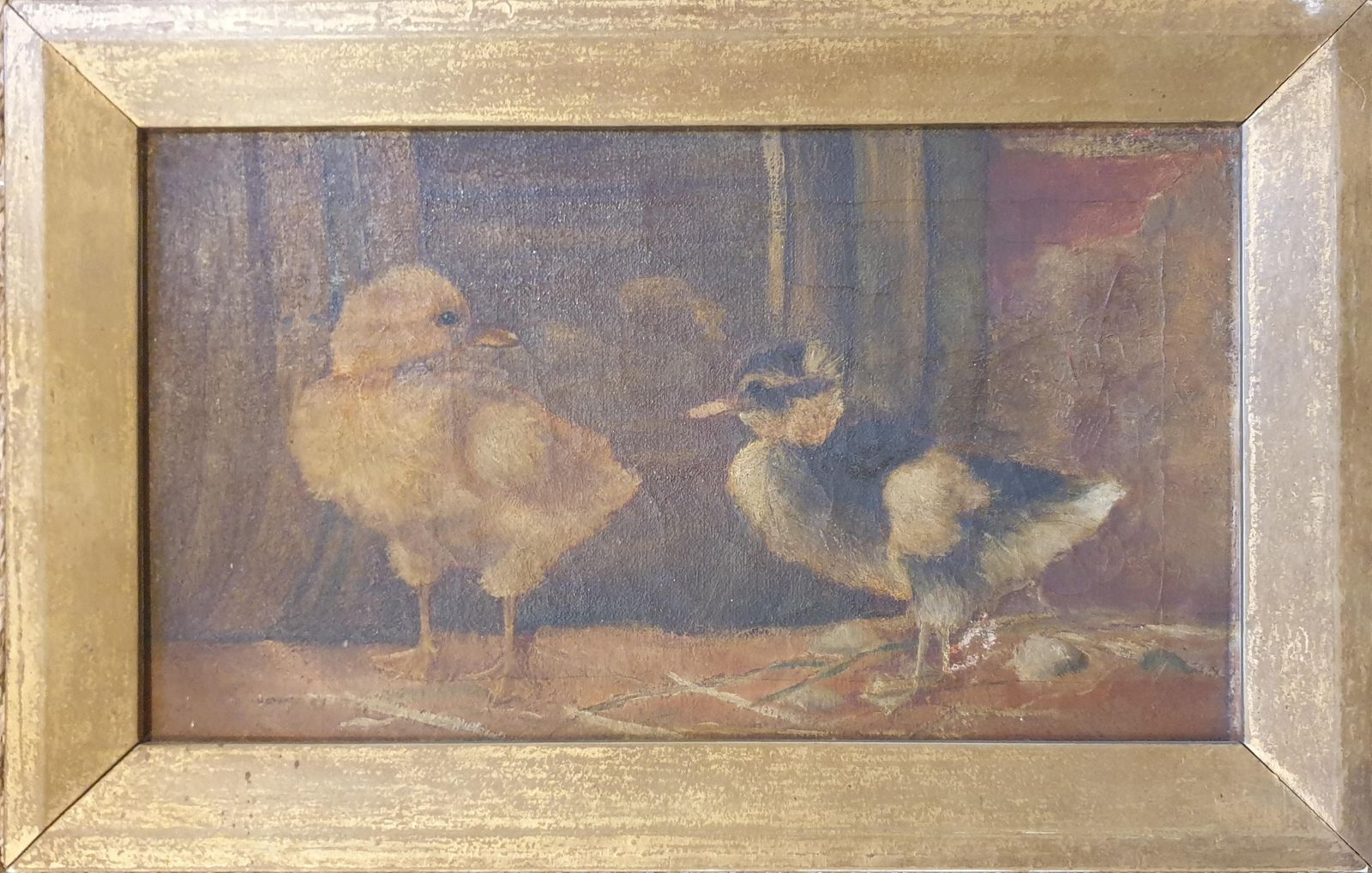 Unknown'the Ducklings'. Late 19th Century Oil On Canvas.1890s photo 833.0