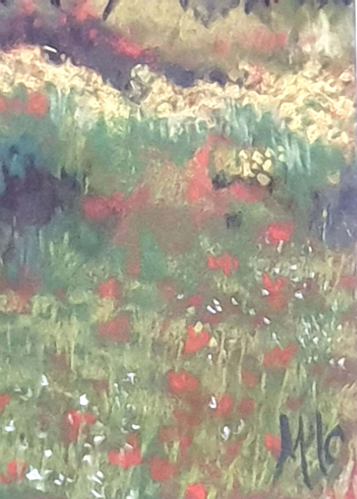 photo vinterior Miranda Mcarthur Olive Grove And Poppies, Contemporary Impressionist Pastel On Paper.2022