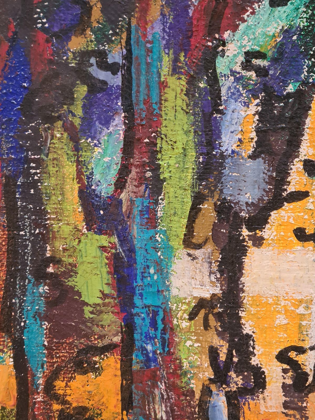 Norbert Palmade'light In The Forest', French Abstract Impressionist Oil On Canvas1986 photo Art