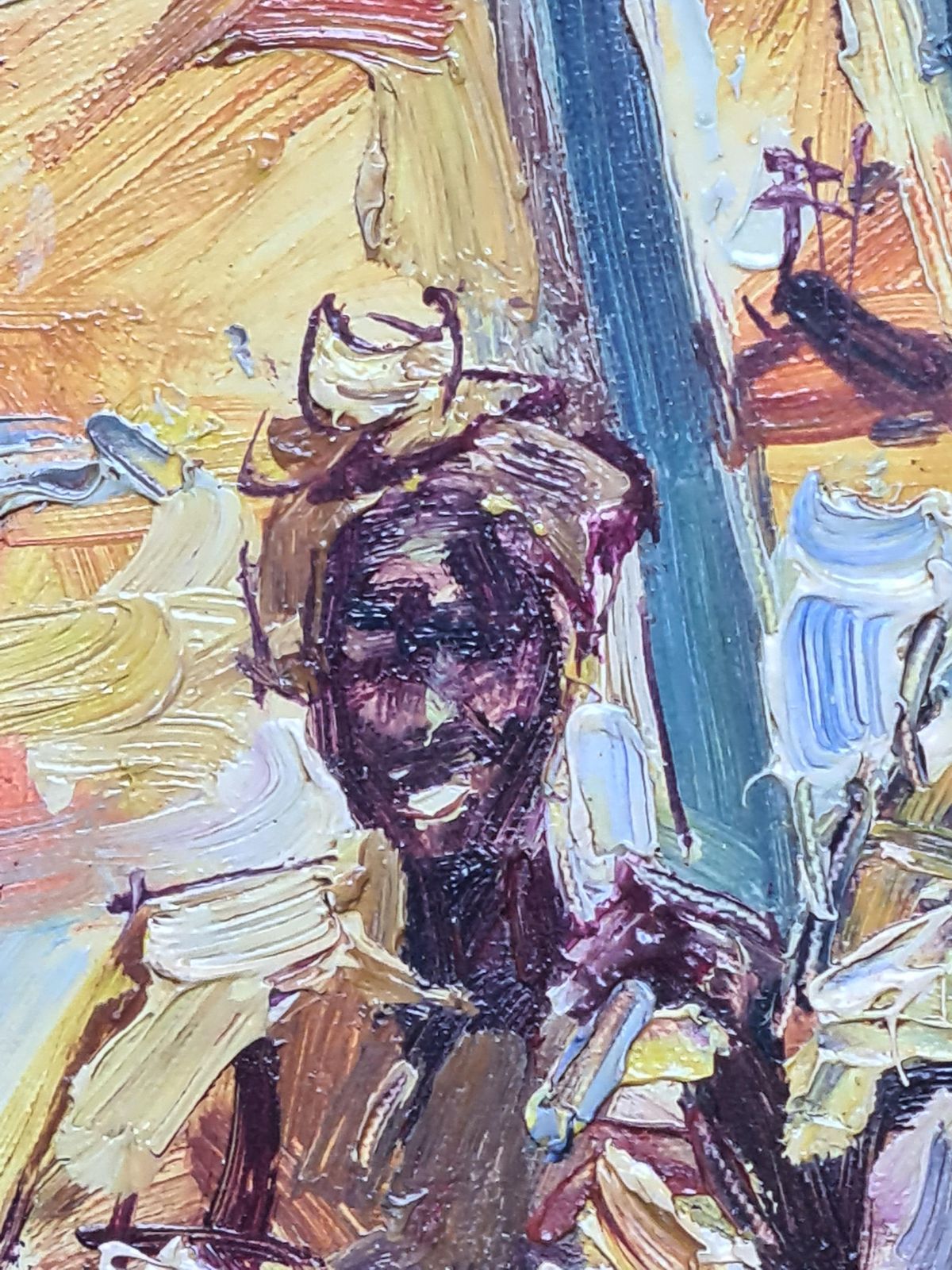 D Abchliorientalist Landscape, The Fishermen. Oil On Board. photo Art
