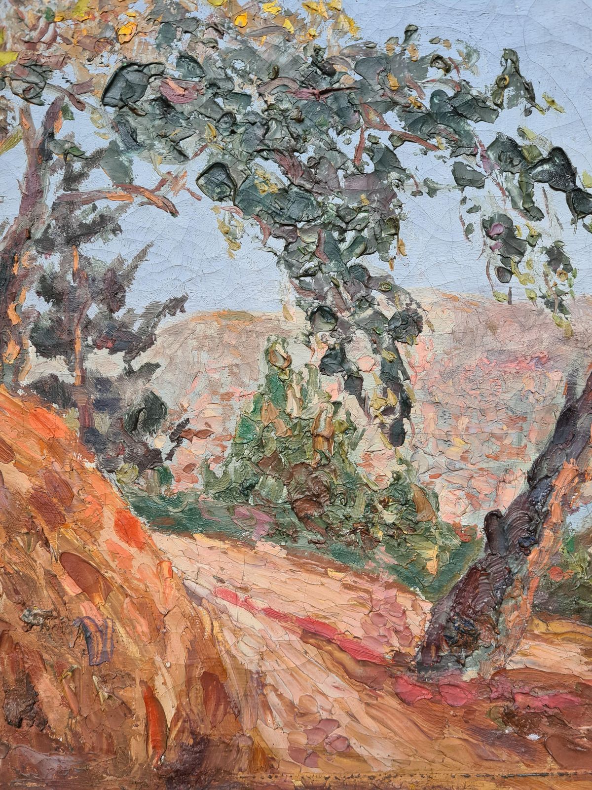 Unknownfrench Fauvist Oil On Canvas, View To The Sea, Circle Of Charles Camoin. photo Art