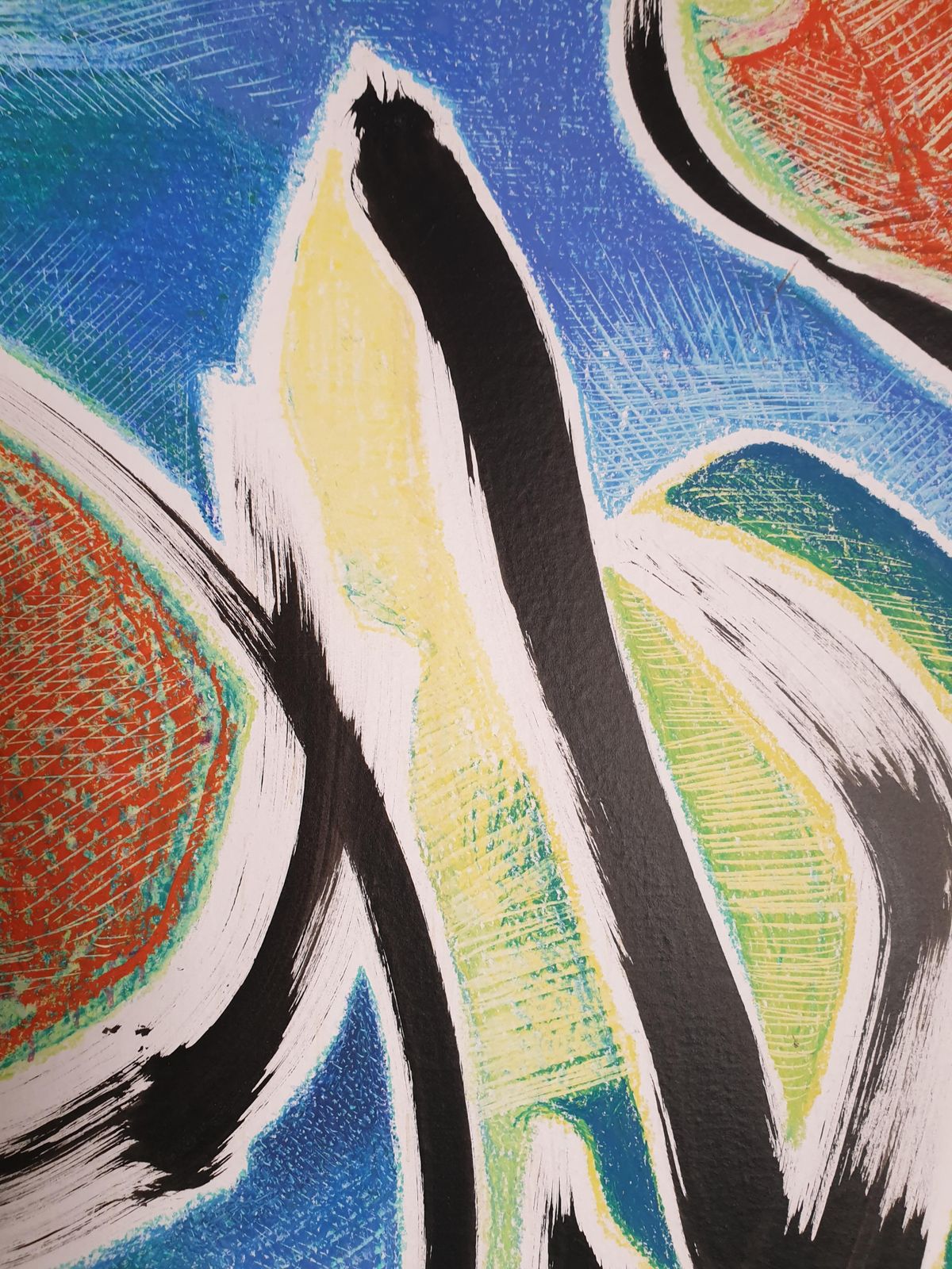 photo for sale Daniel Kleinabstract Expressionist Mixed Technique Laid On Canvas. 'Univers Uni'.Late 20th Century