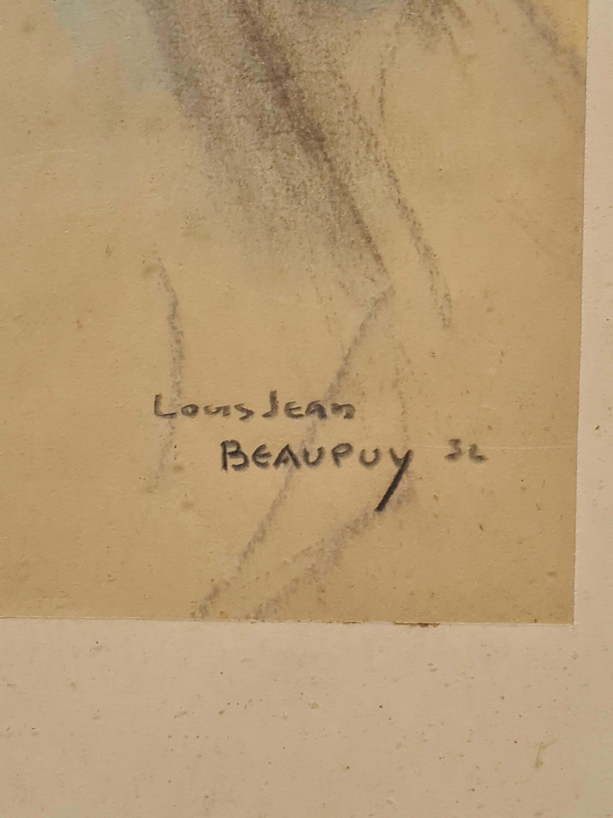 Louis Jean Beaupuyfrench Art Deco Society Portrait, Beauty In A Hat. Pastel And Crayon.1936 photo for sale